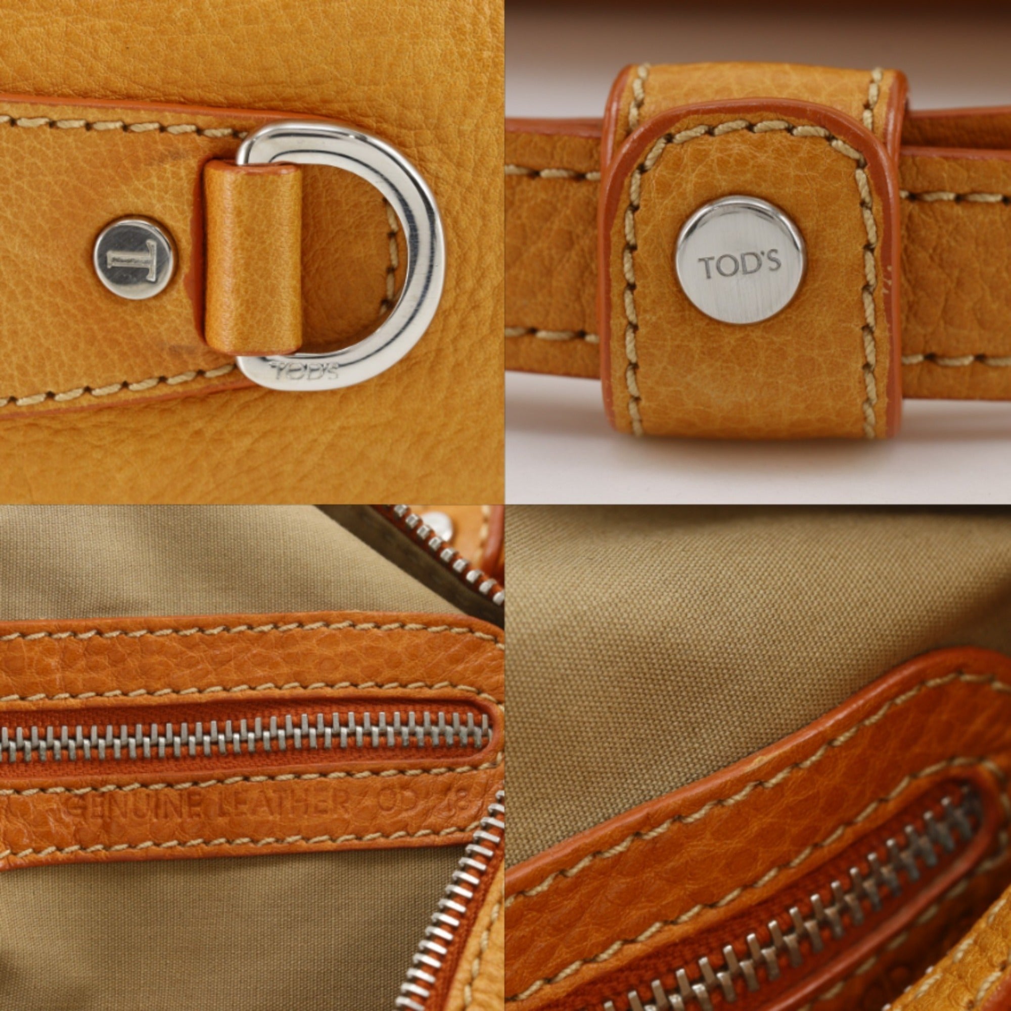 Tod's Orange Leather Shoulder Bag (Pre-Owned)