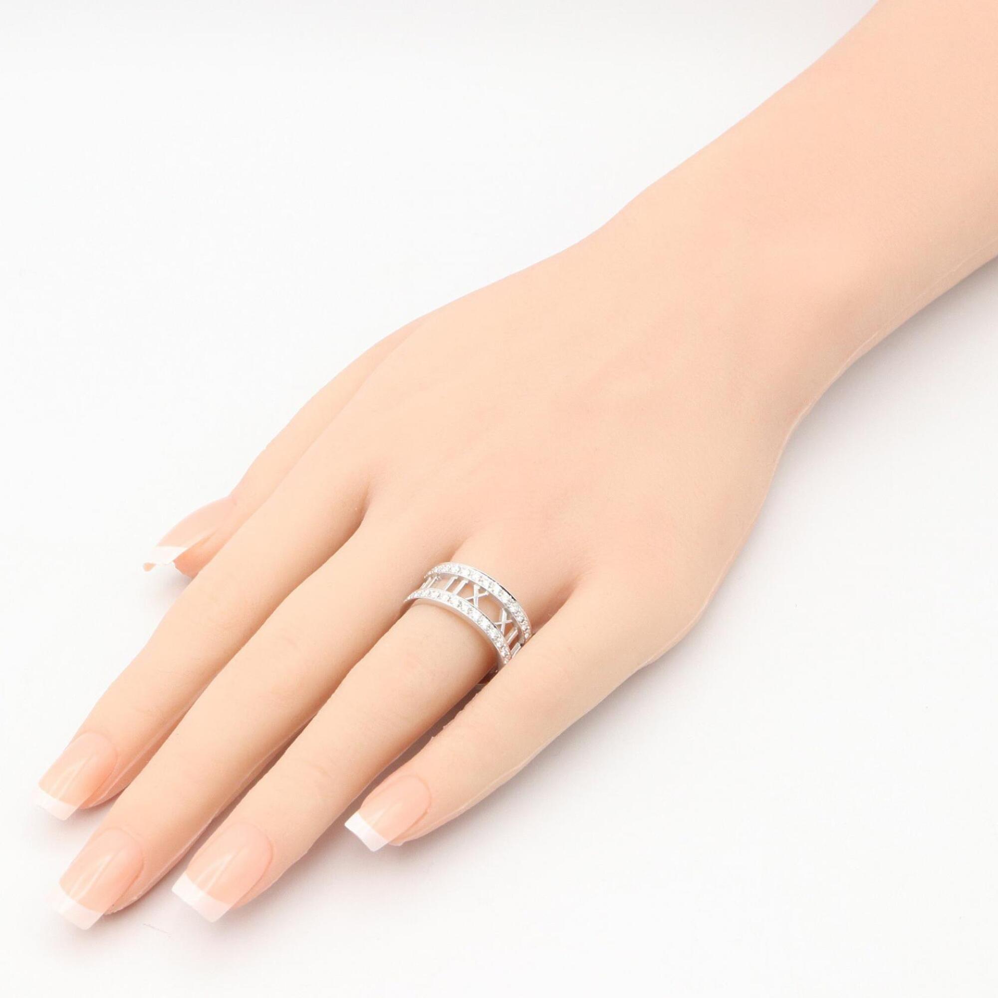Tiffany Atlas Silver Clear White Gold (18K) Band Ring (Pre-Owned)