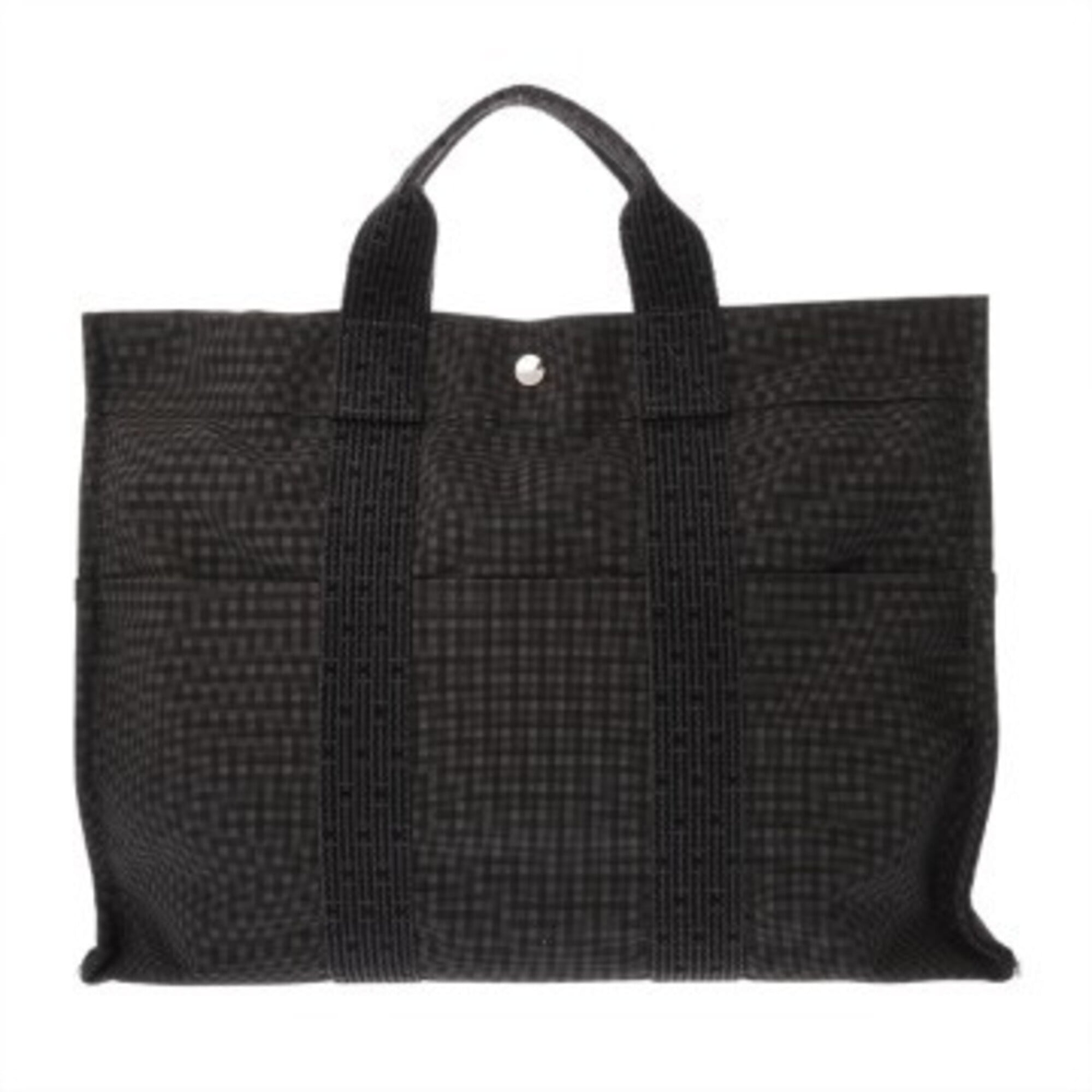 Hermes Her Line Gray Canvas Tote Bag (Pre-Owned)