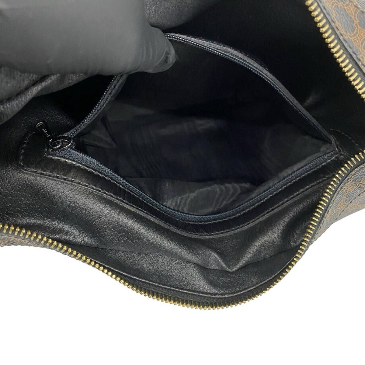 Celine Black Brown Leather Pvc Handbag Shoulder Bag (Pre-Owned)