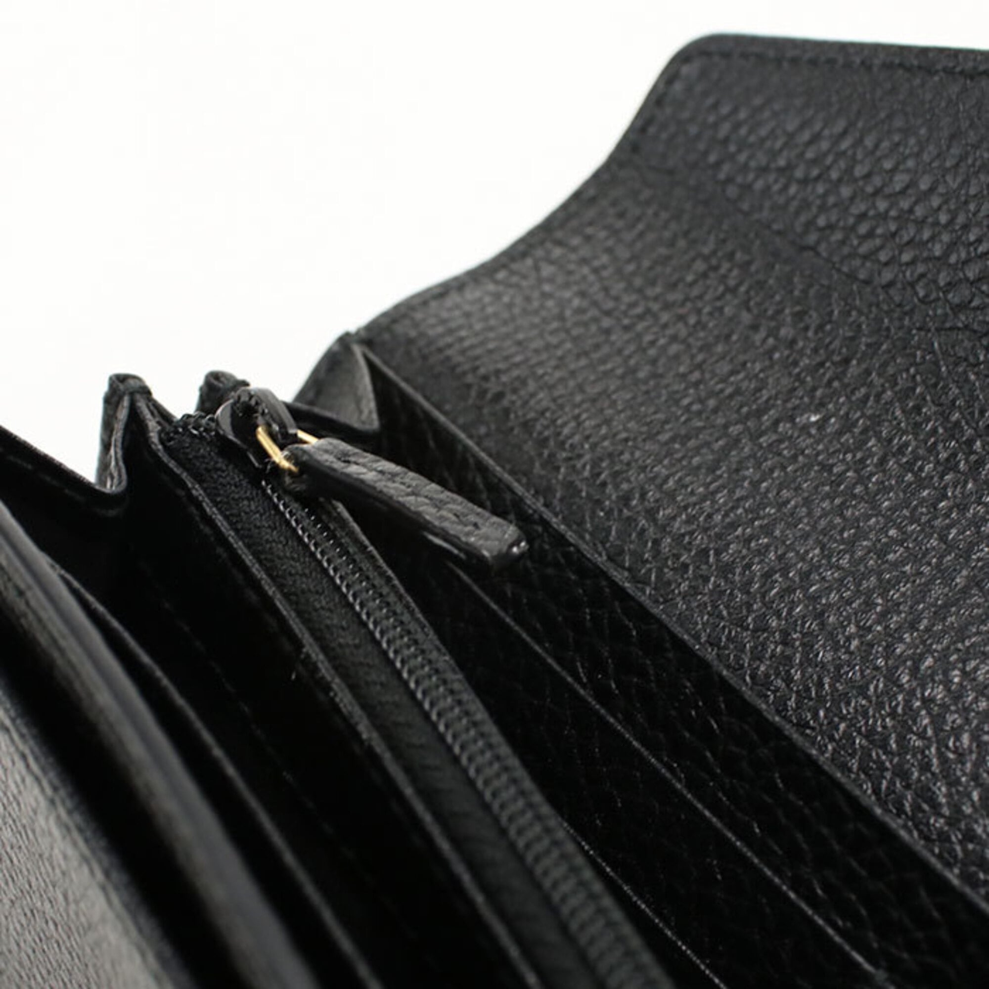 Gucci Black Leather Long Wallet (Bi-Fold) (Pre-Owned)