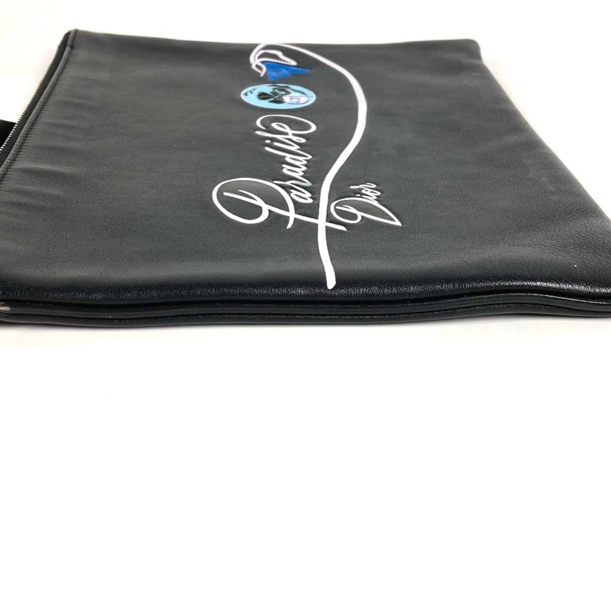 Christian Dior Black Leather Clutch Bag Pouch (Pre-Owned)