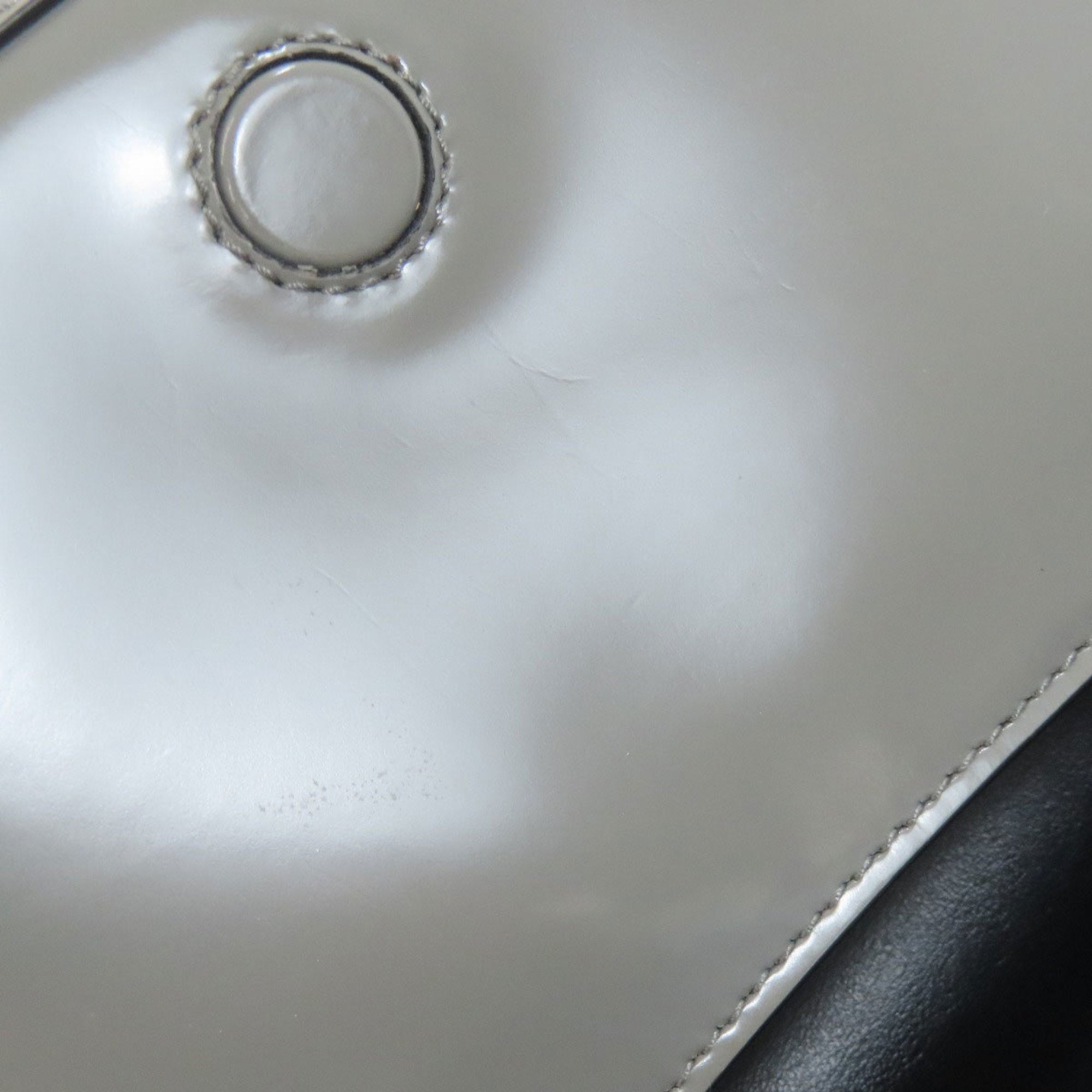 Prada Gray Leather Shoulder Bag (Pre-Owned)