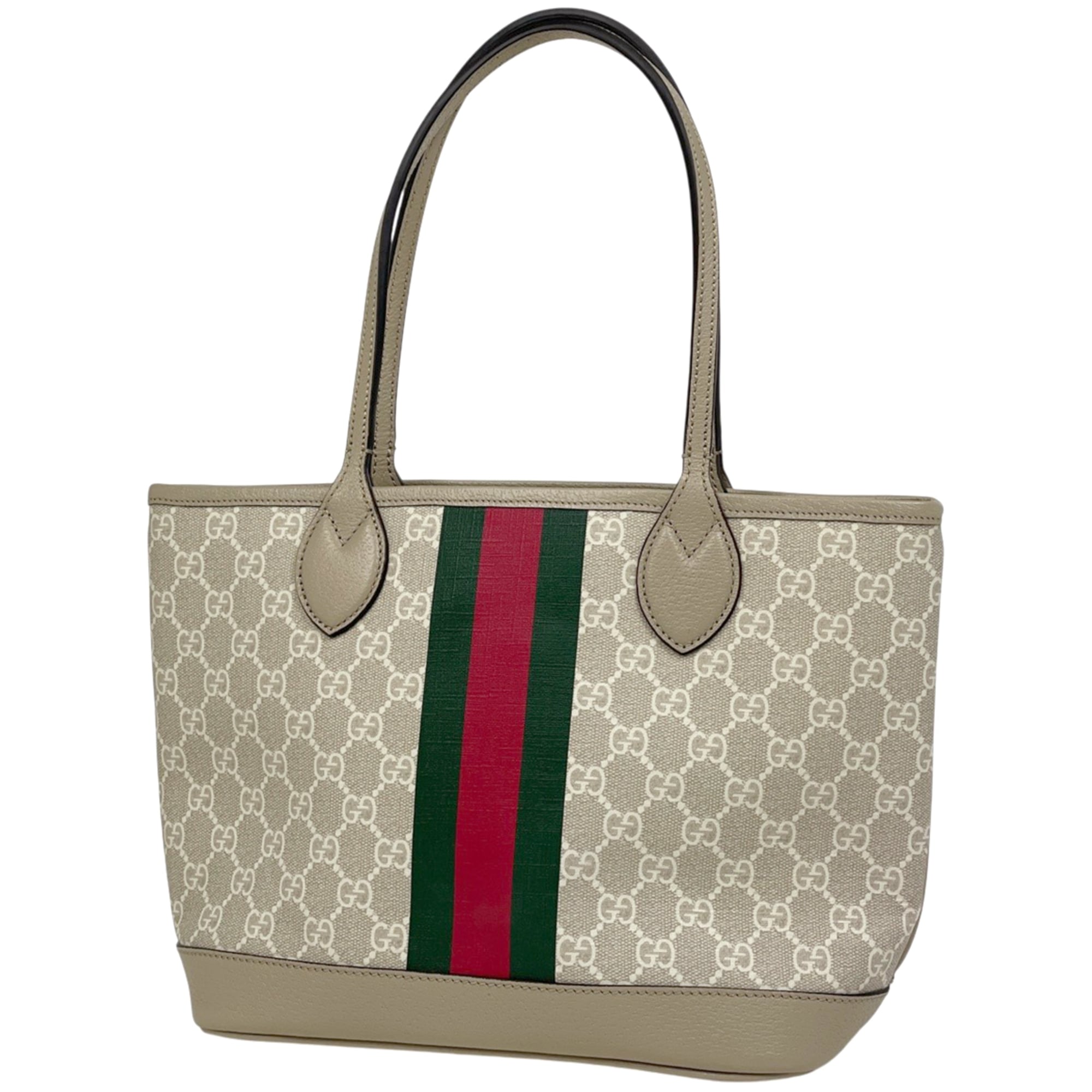 Gucci Sherry Line Beige Gg Supreme Leather Tote Bag (Pre-Owned)