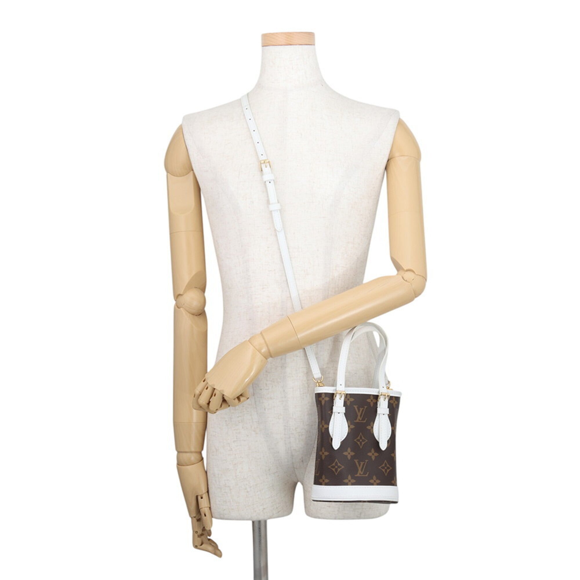 Louis Vuitton Monogram Blanc Brown Monogram Handbag Shoulder Bag (Pre-Owned)