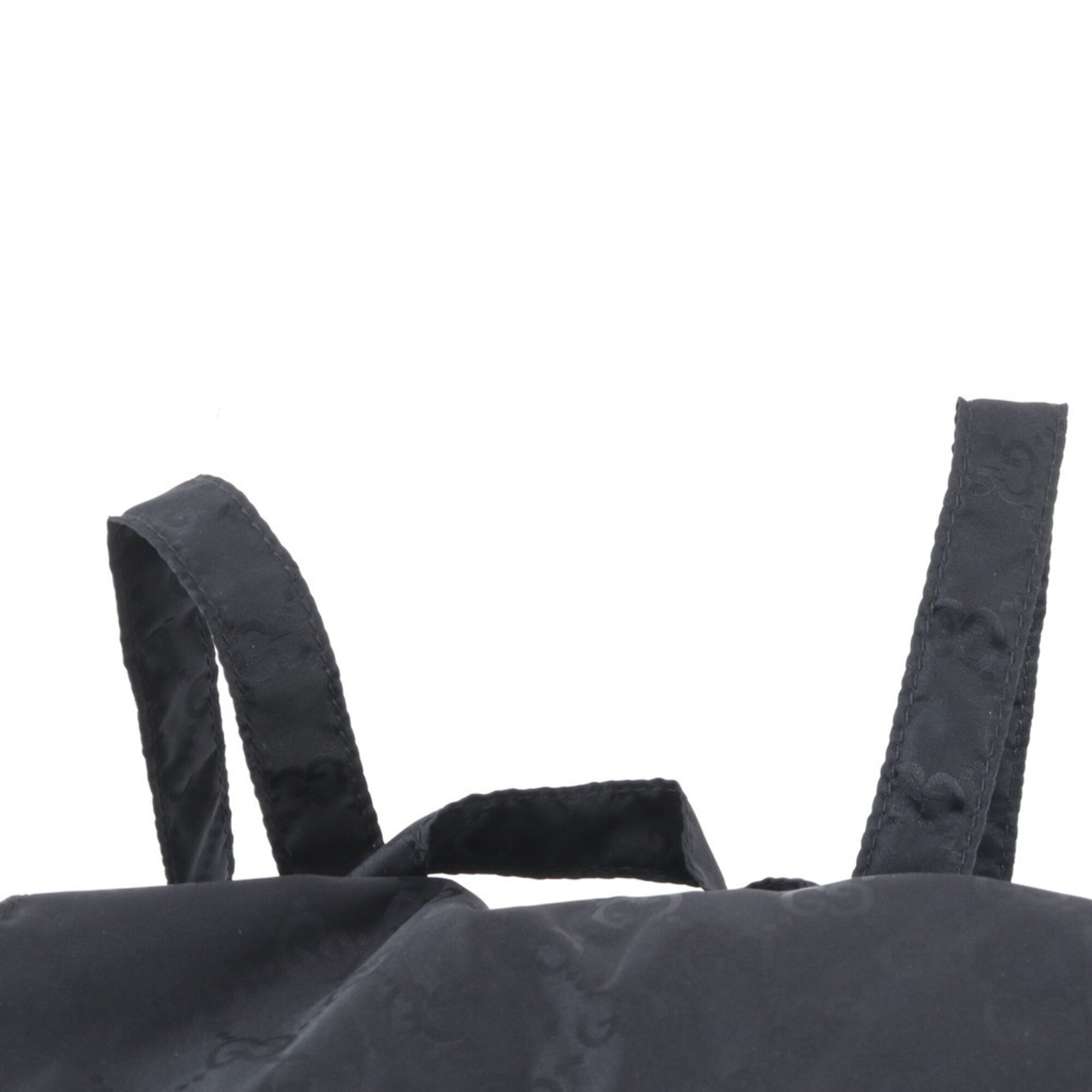 Gucci Black Nylon Leather Backpack Handbag (Pre-Owned)