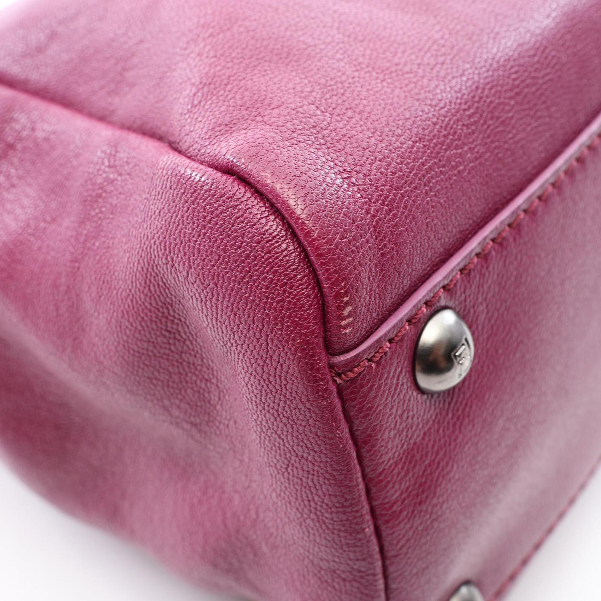 Fendi Peekaboo Purple Leather Handbag (Pre-Owned)
