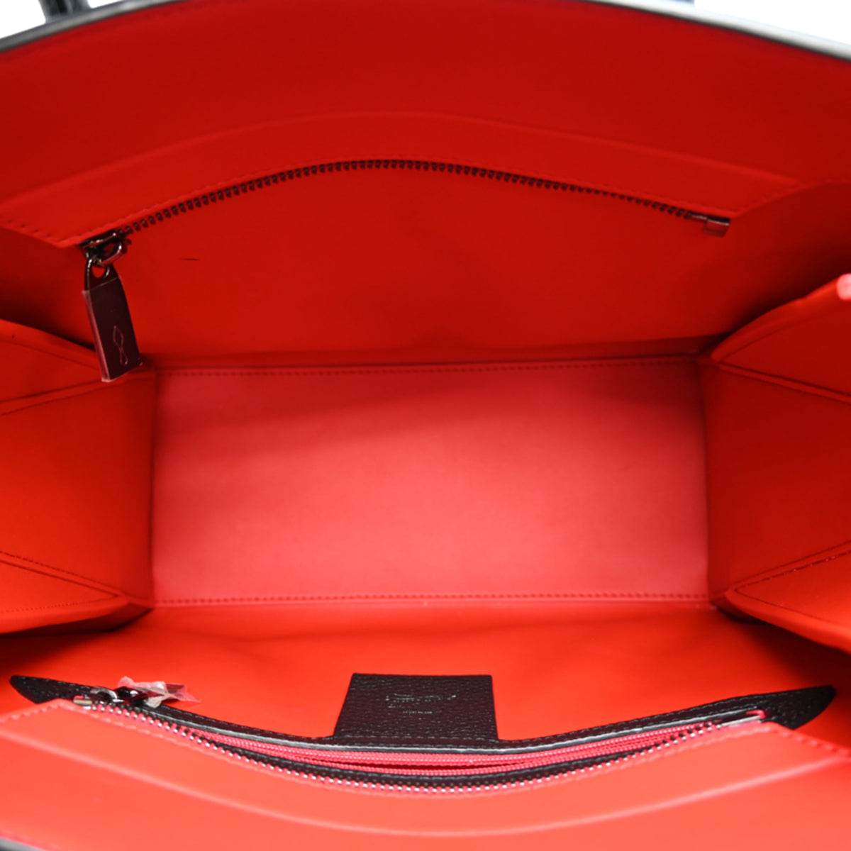 Christian Louboutin Black Red Color Leather Tote Bag (Pre-Owned)