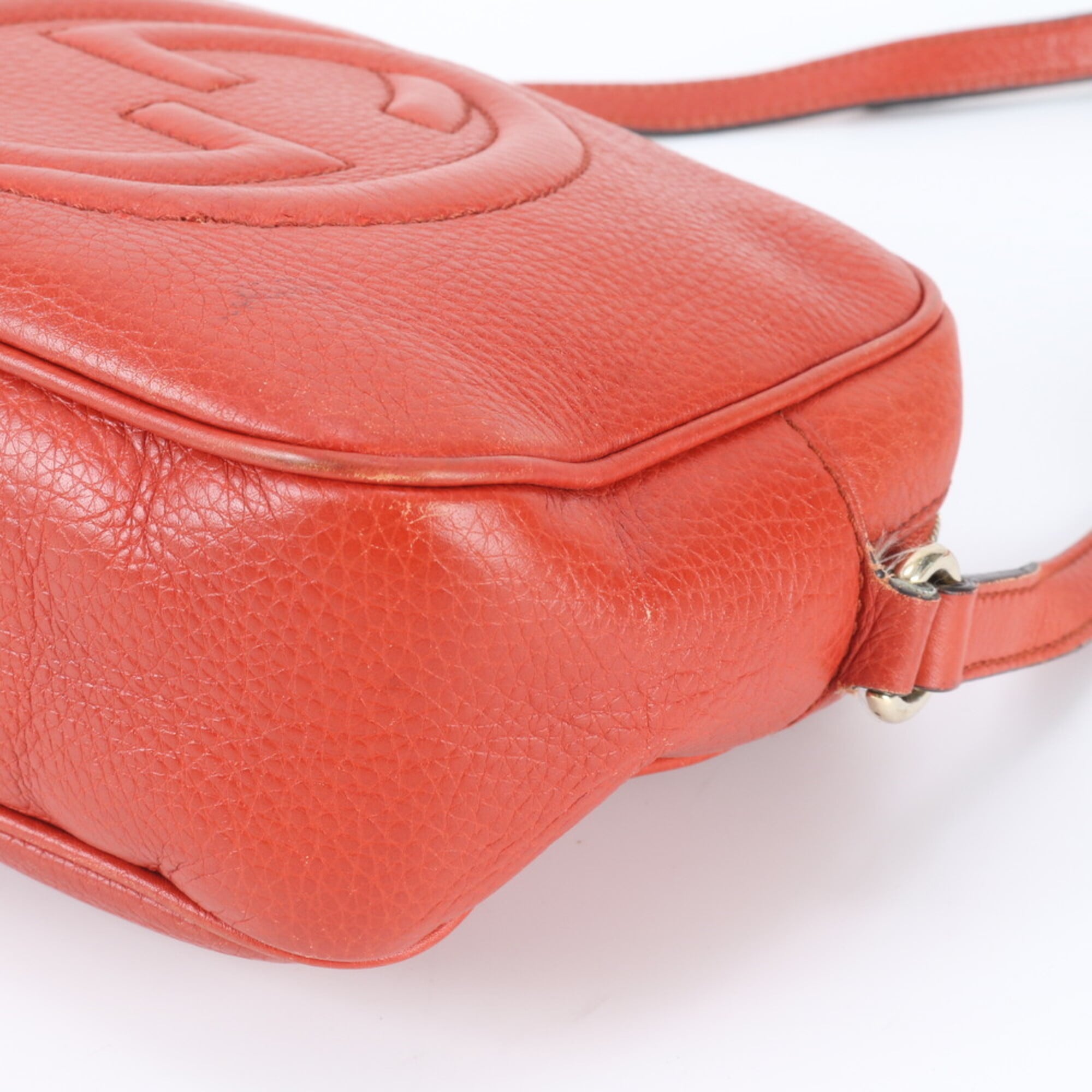 Gucci Soho Red Color Leather Shoulder Bag (Pre-Owned)