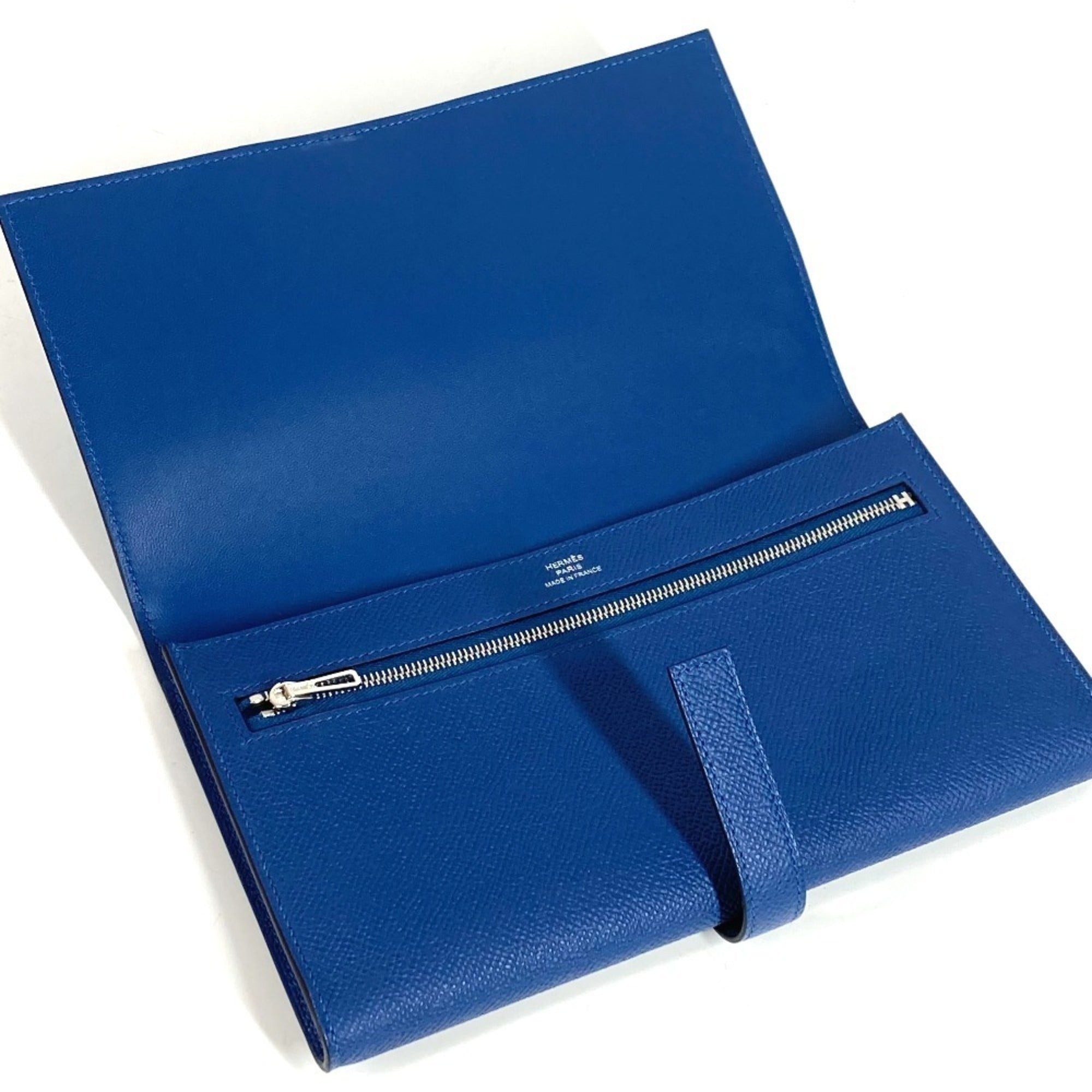 Hermes Blue Epsom Leather Long Wallet (Bi-Fold) (Pre-Owned)