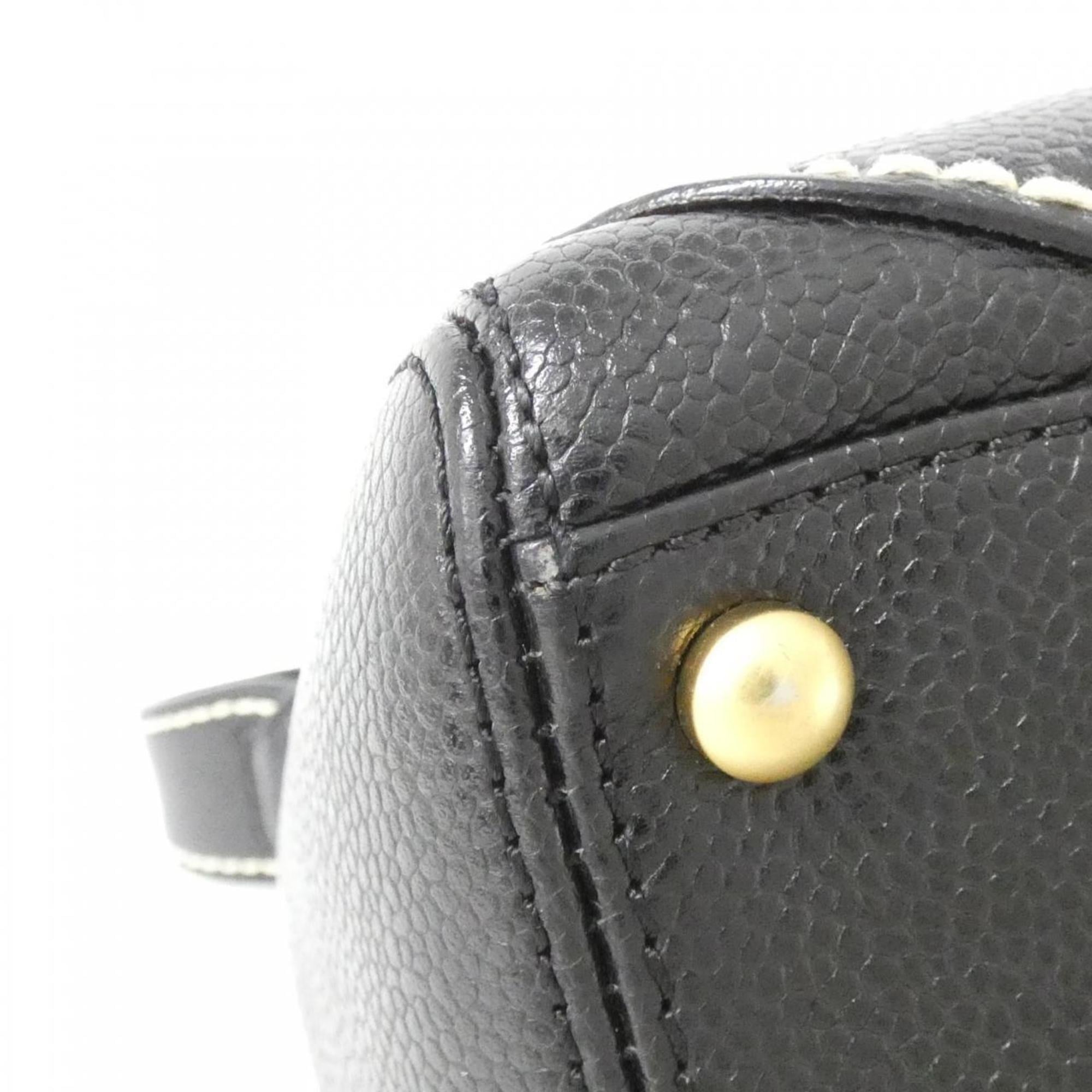 Chanel Black Grained Calfskin Shoulder Bag (Pre-Owned)