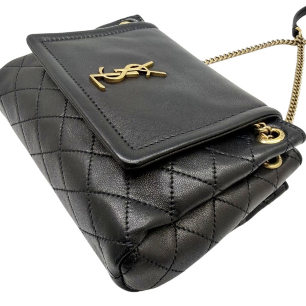 Saint Laurent Black Leather Shoulder Bag (Pre-Owned)