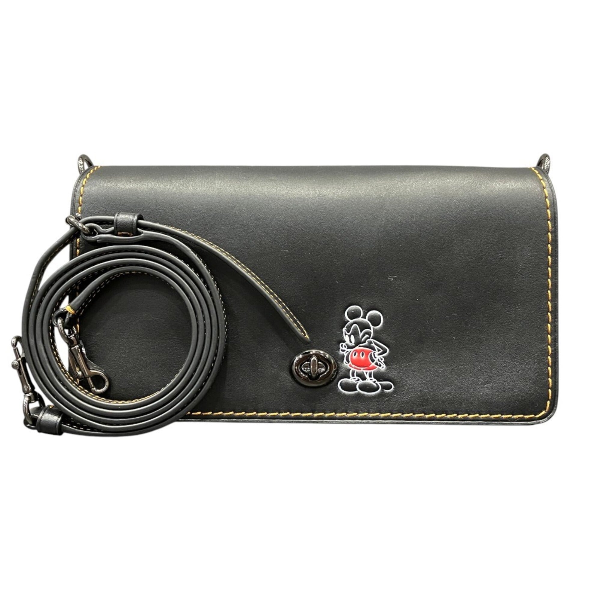 Coach Black Leather Shoulder Bag (Pre-Owned)