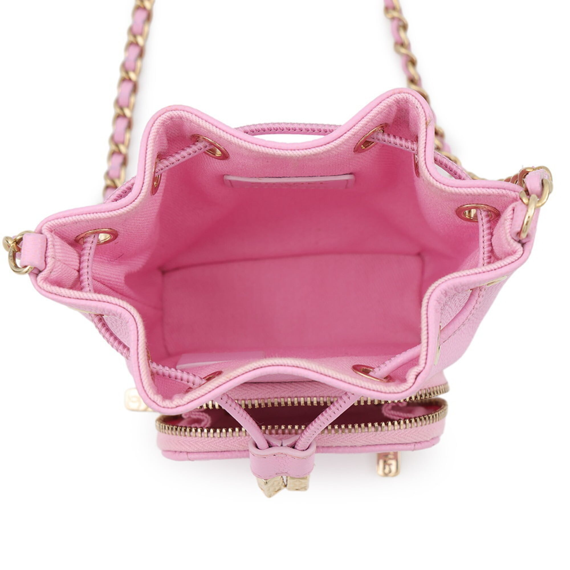 Chanel Pink Grained Calfskin Handbag Shoulder Bag (Pre-Owned)