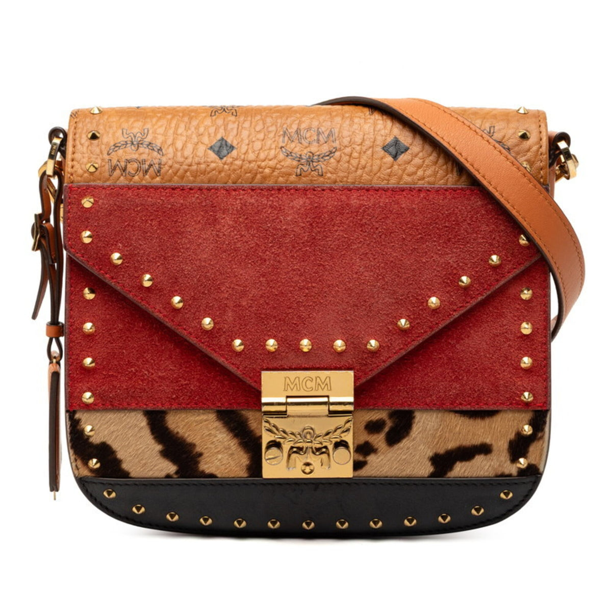 Mcm Brown Leather Suede Leather Shoulder Bag (Pre-Owned)