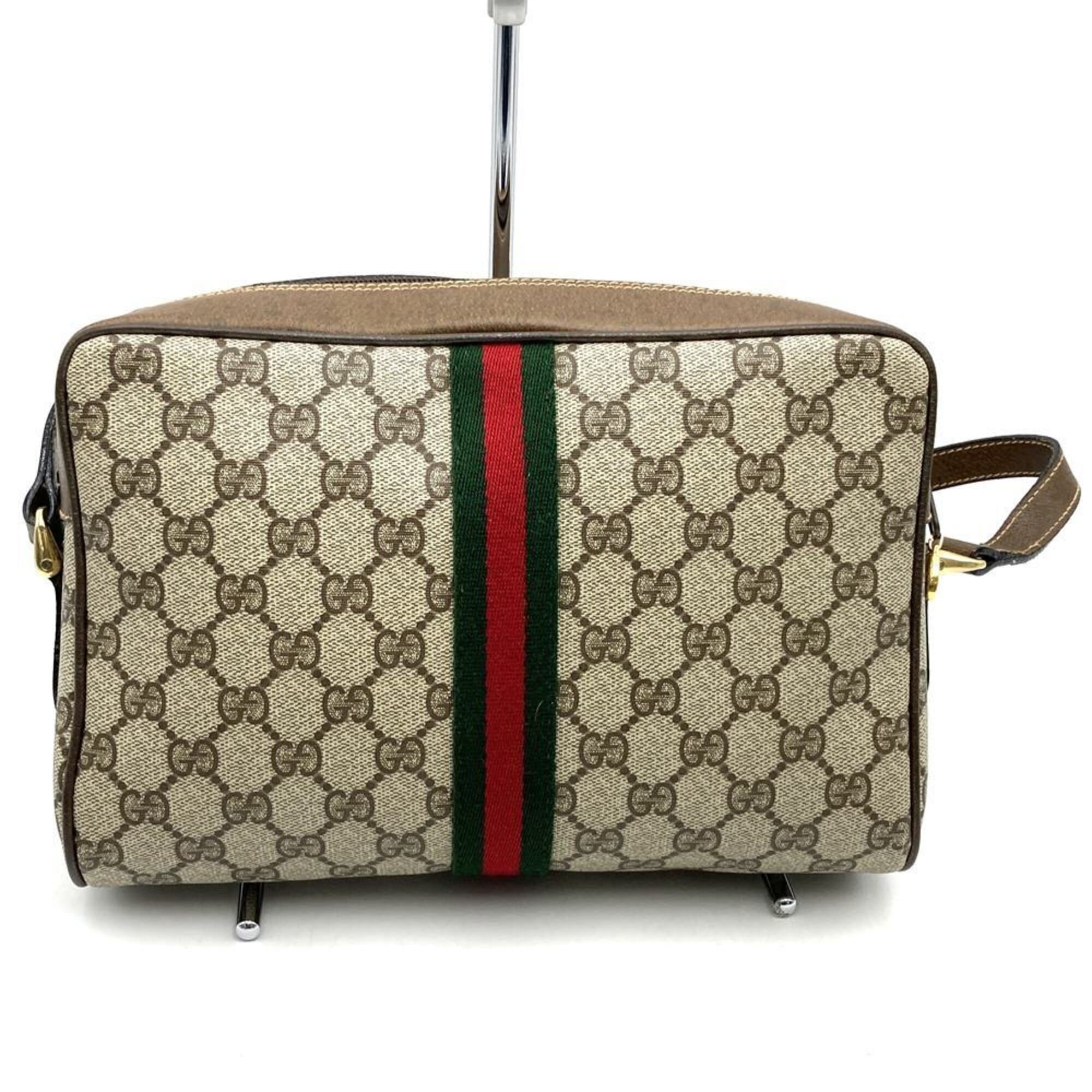 Gucci Brown Gg Supreme Canvas Pvc Shoulder Bag (Pre-Owned)