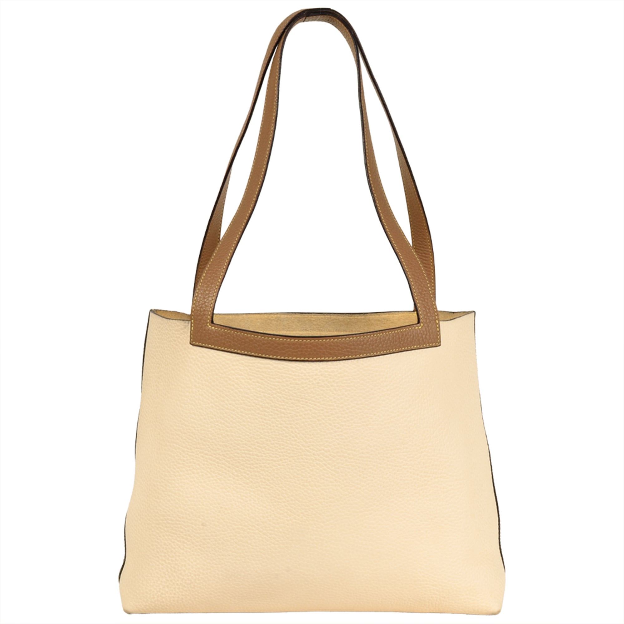Hermes White Taurillon Clemence Leather Tote Bag (Pre-Owned)