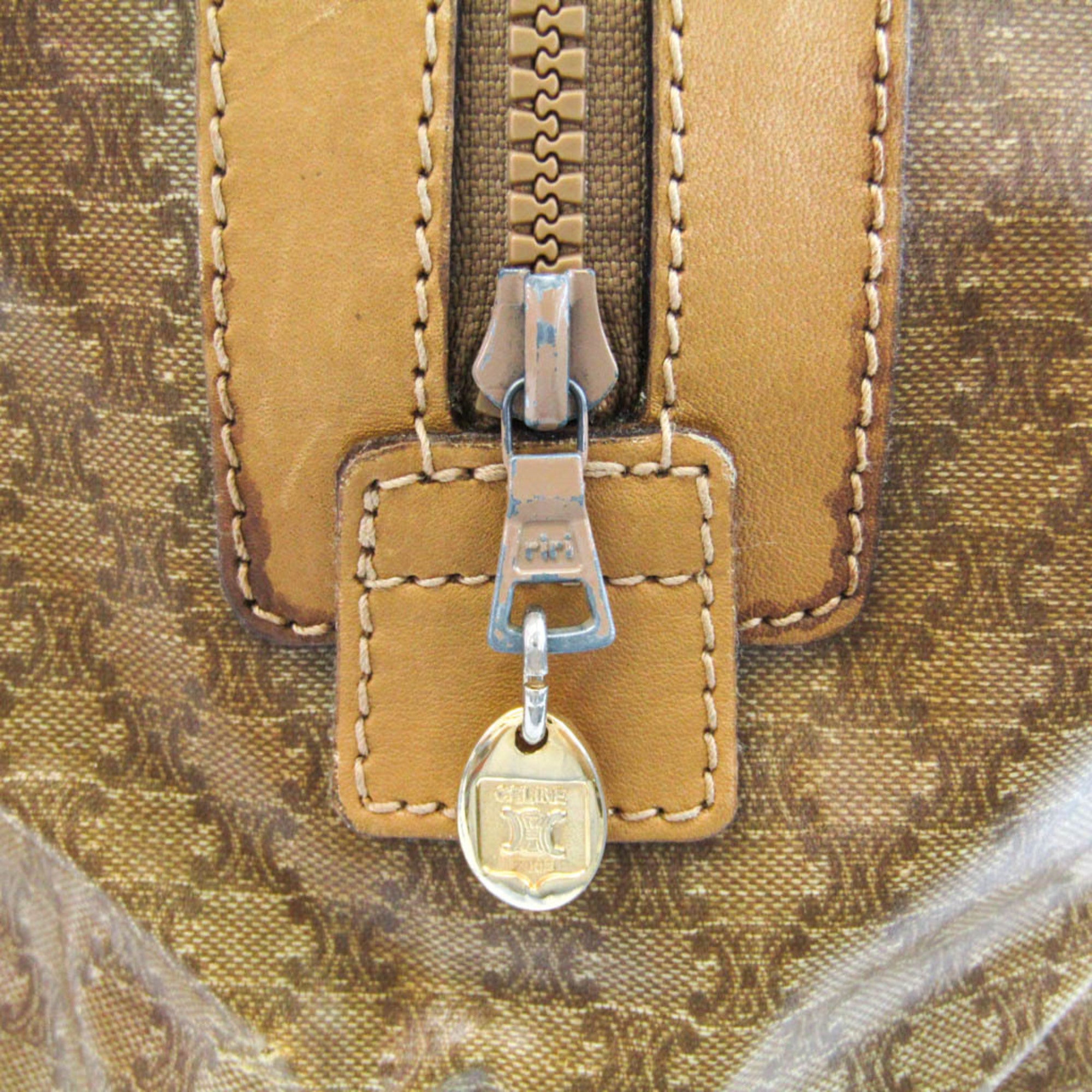 Celine Macadam Beige Pvc Leather Boston Bag (Pre-Owned)