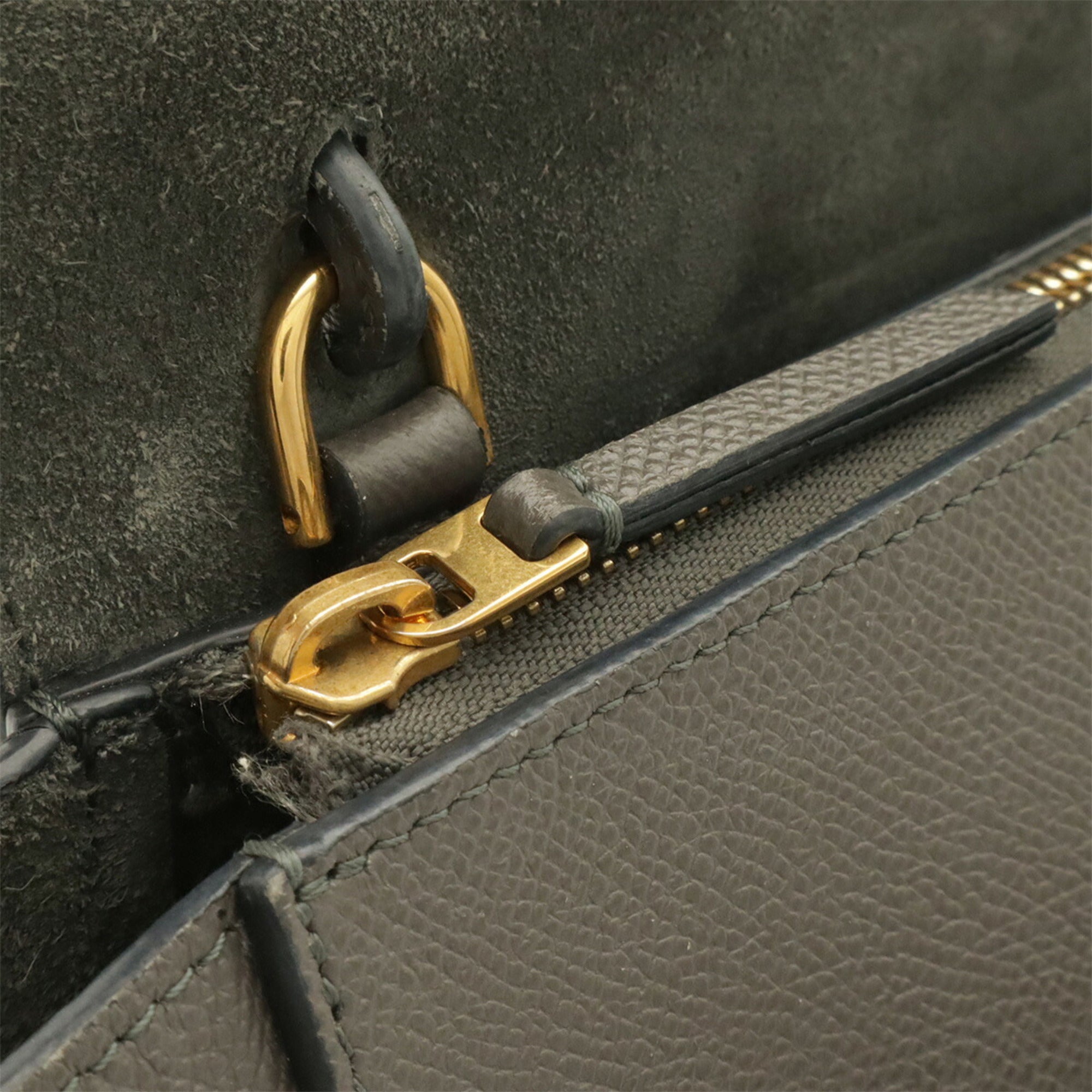 Celine Gray Leather Handbag Shoulder Bag (Pre-Owned)