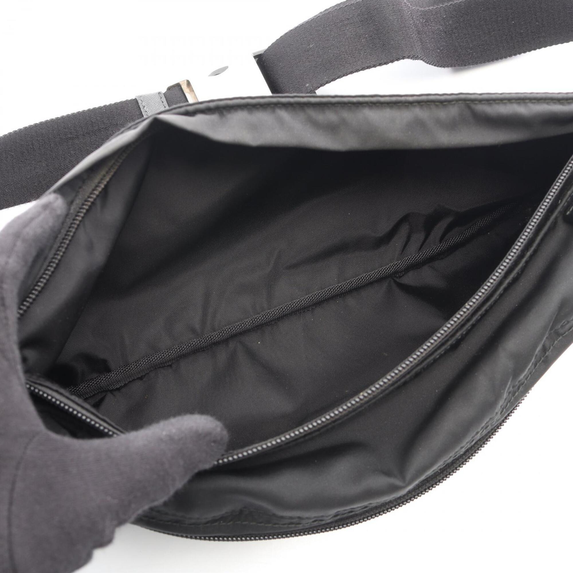 Prada Black Nylon Leather Fanny Pack Handbag (Pre-Owned)