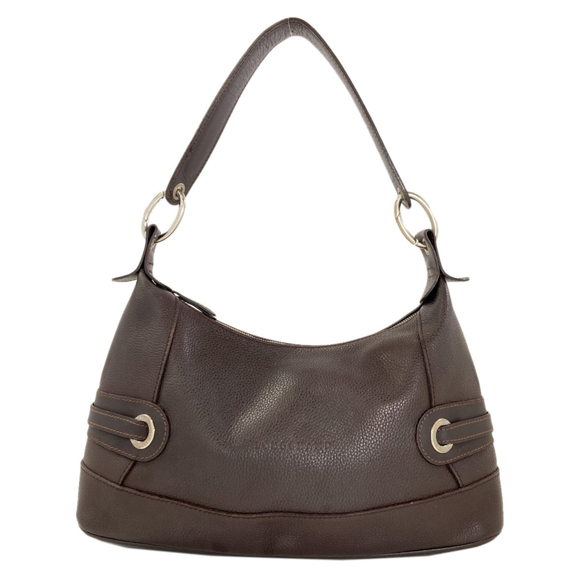 Longchamp Dark Brown Leather Shoulder Bag (Pre-Owned)