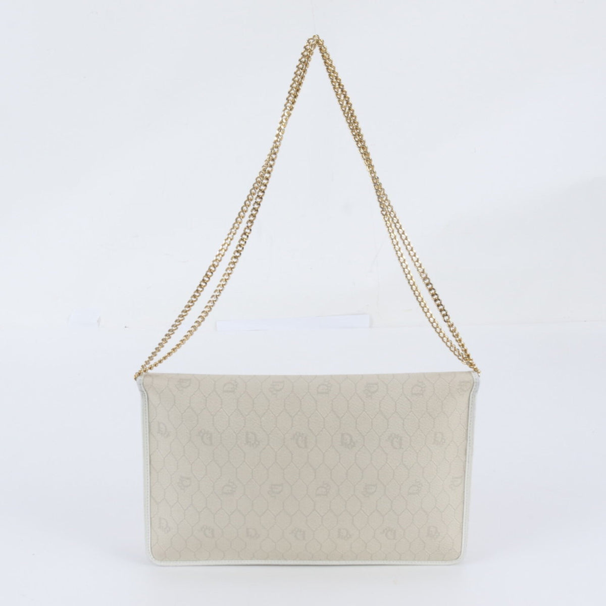 Christian Dior Beige Leather Coated Canvas Shoulder Bag Tote Bag (Pre-Owned)