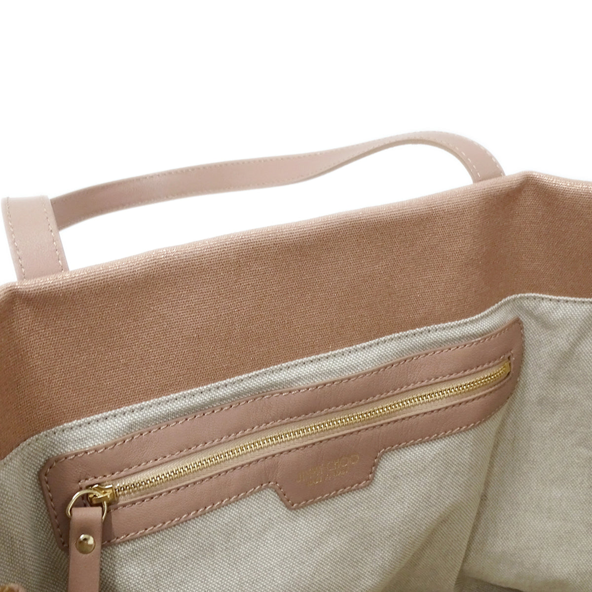Jimmy Choo Pink Canvas Handbag Tote Bag (Pre-Owned)