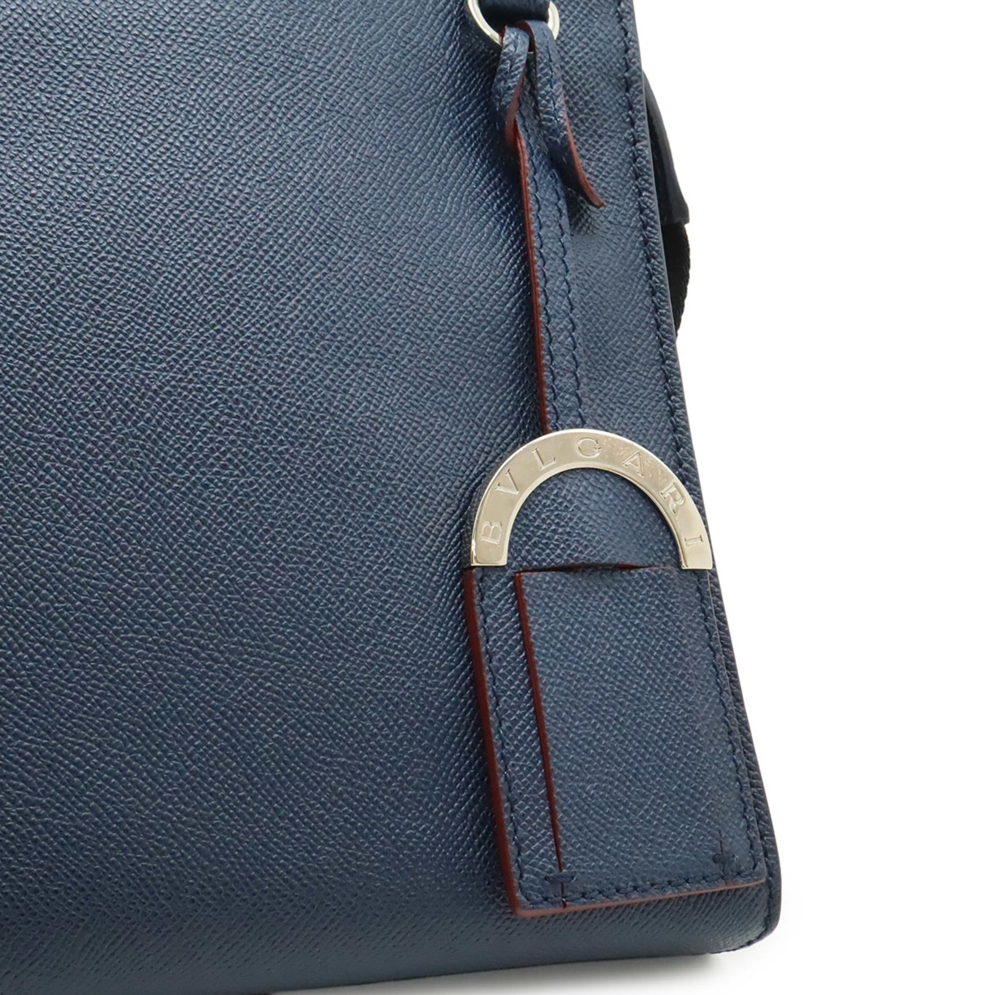 Bvlgari Bvlgari Bvlgari Navy Red Color Leather Handbag Shoulder Bag (Pre-Owned)