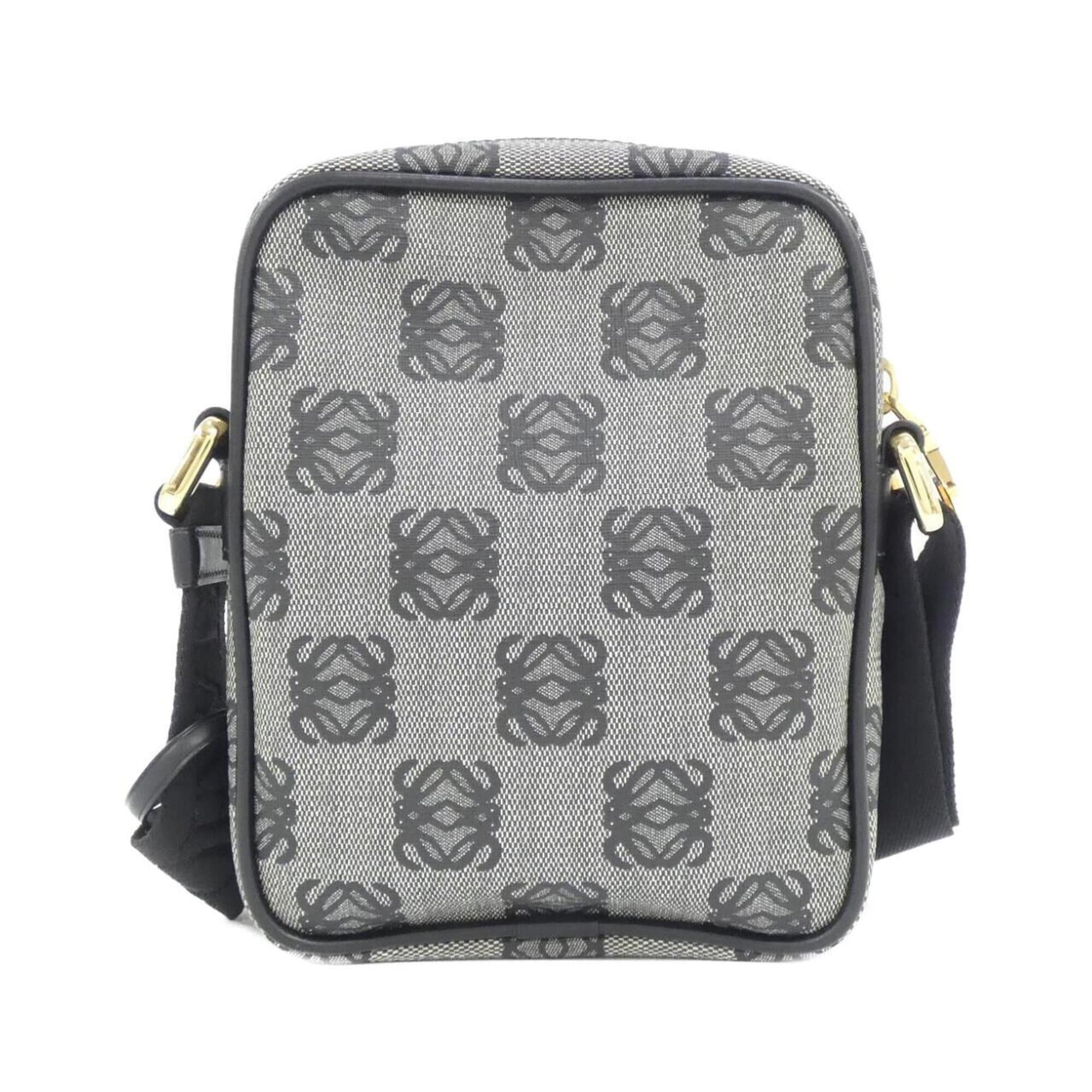 Loewe Black Gray Coated Canvas Shoulder Bag (Pre-Owned)