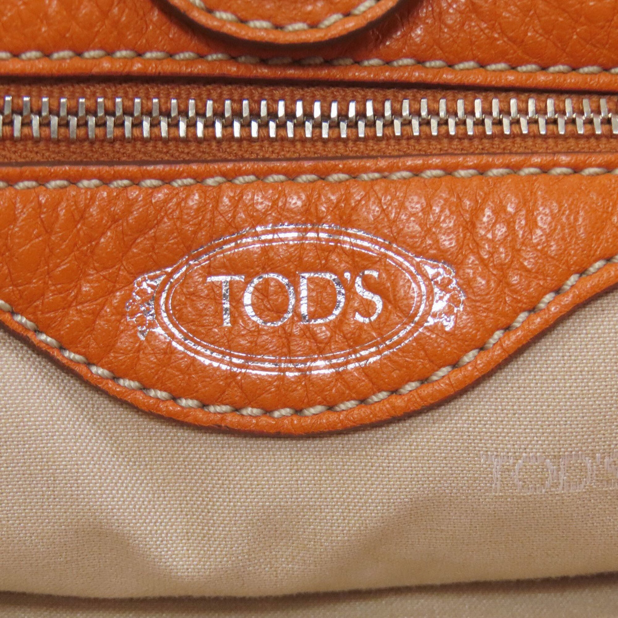 Tod's Orange Leather Tote Bag (Pre-Owned)