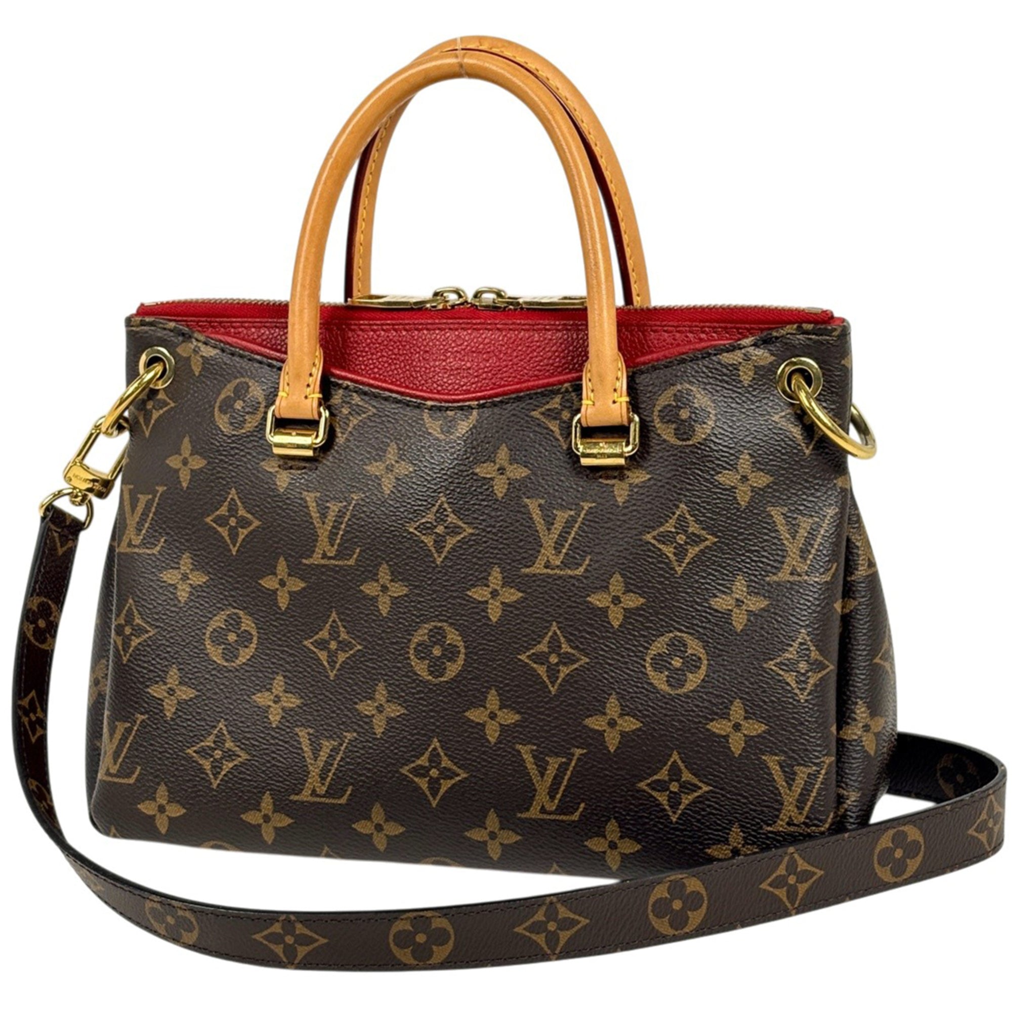 Louis Vuitton Brown Cerise Monogram Red Color Monogram Handbag Shoulder Bag (Pre-Owned)