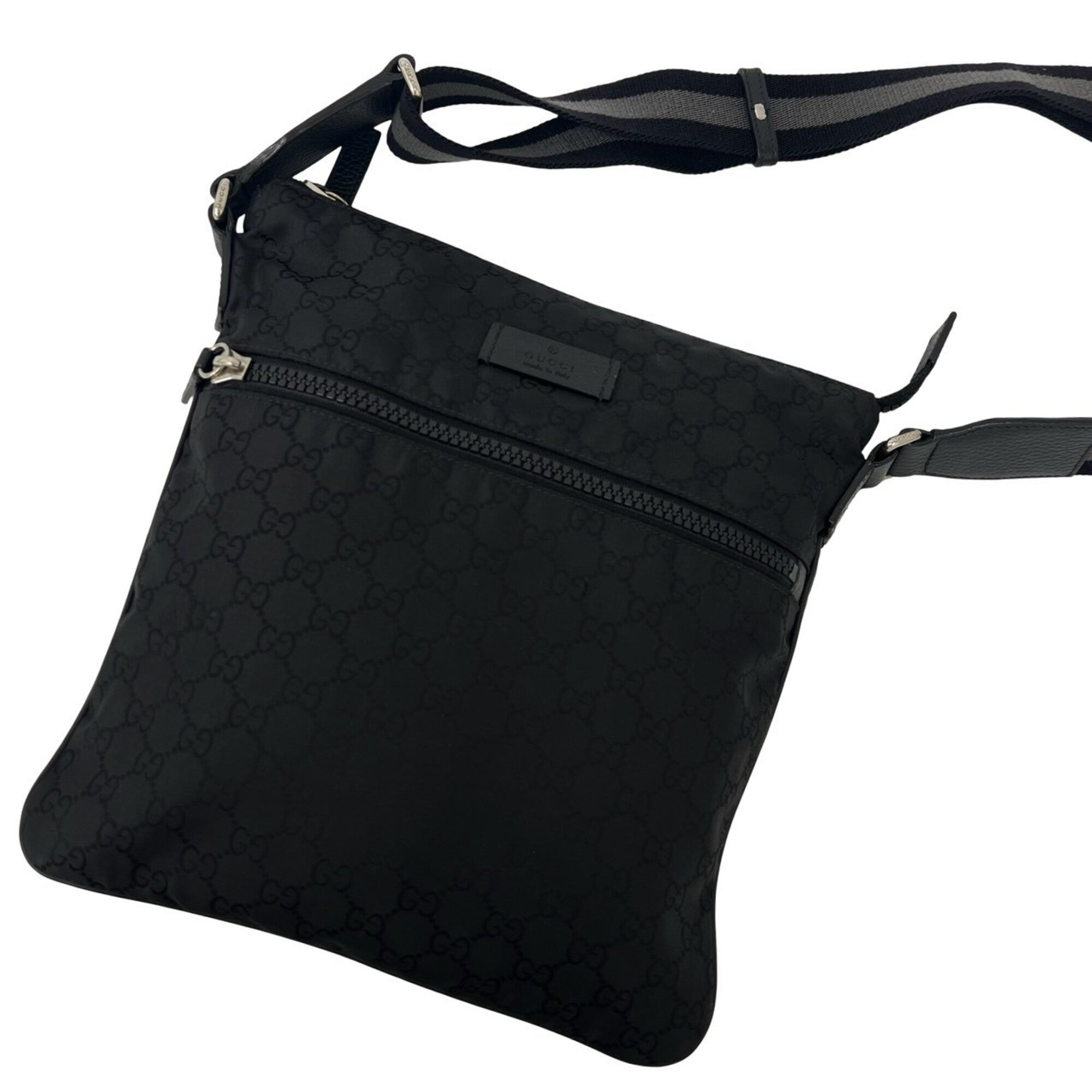 Gucci Black Coated Canvas Leather Crossbody Bag Shoulder Bag (Pre-Owned)
