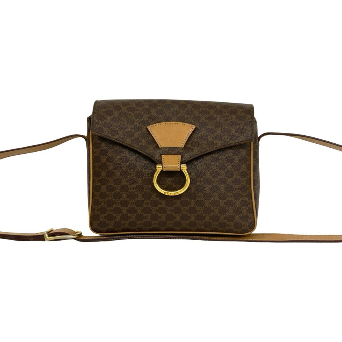 Celine Brown Leather Pvc Pochette Shoulder Bag (Pre-Owned)