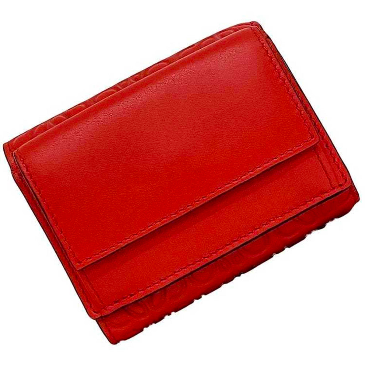 Loewe Red Color Leather Wallet (Tri-Fold) (Pre-Owned)