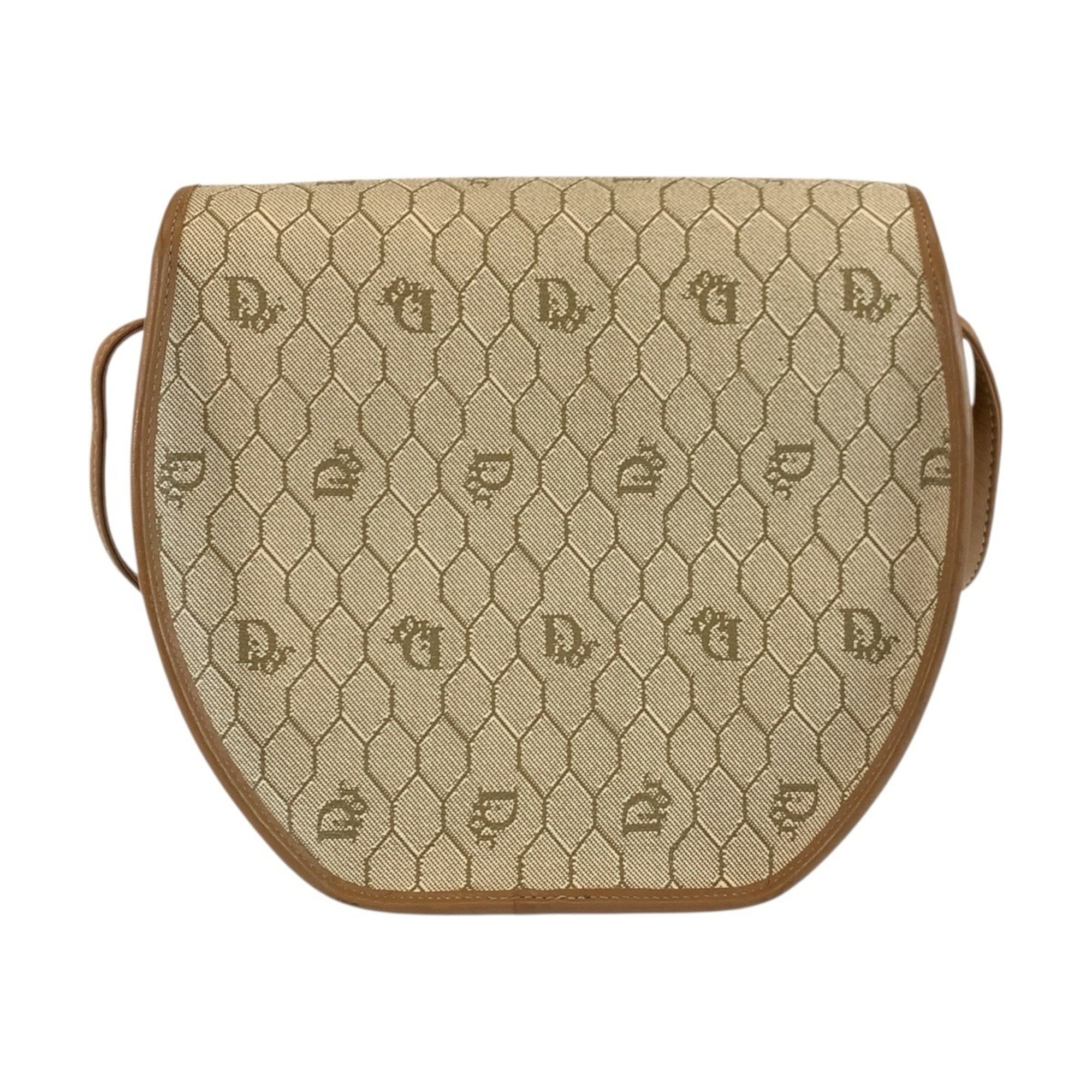 Christian Dior Beige Brown Leather Pvc Pochette Shoulder Bag (Pre-Owned)