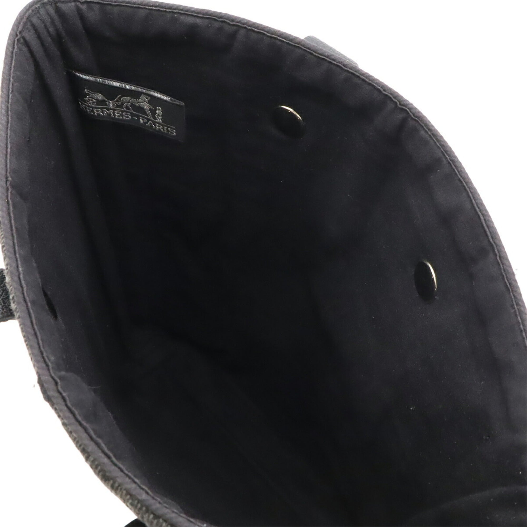 Hermes Black Gray Wool Handbag Tote Bag (Pre-Owned)