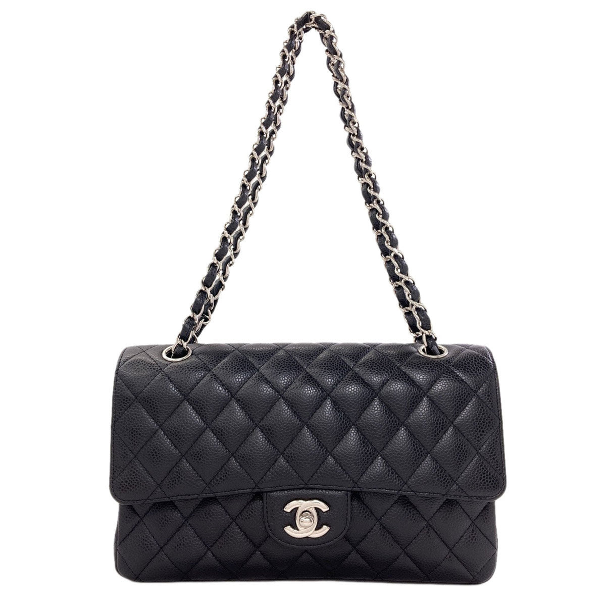 Chanel Matelasse Black Leather Shoulder Bag (Pre-Owned)
