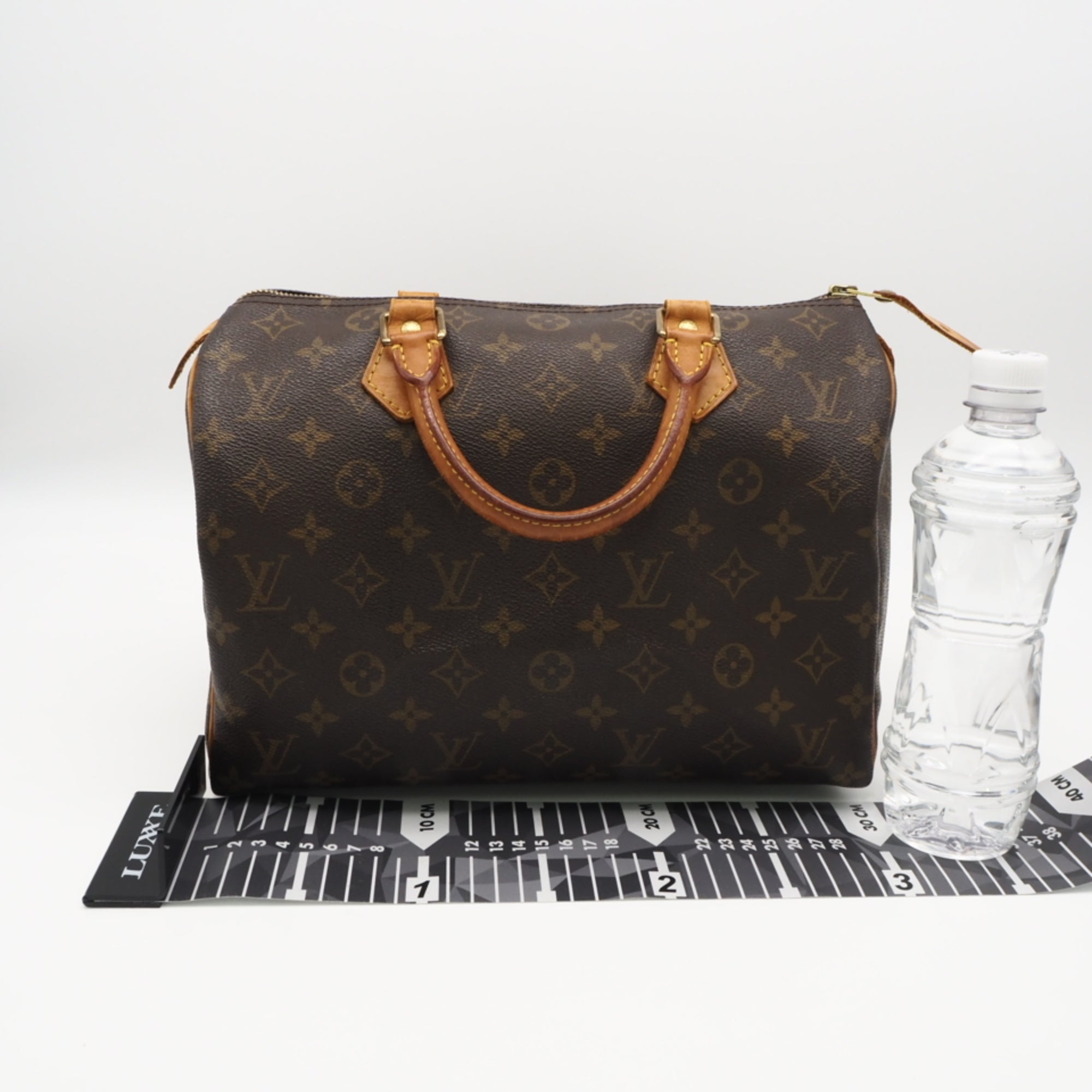 Louis Vuitton Beige Brown Coated Canvas Leather Handbag (Pre-Owned)