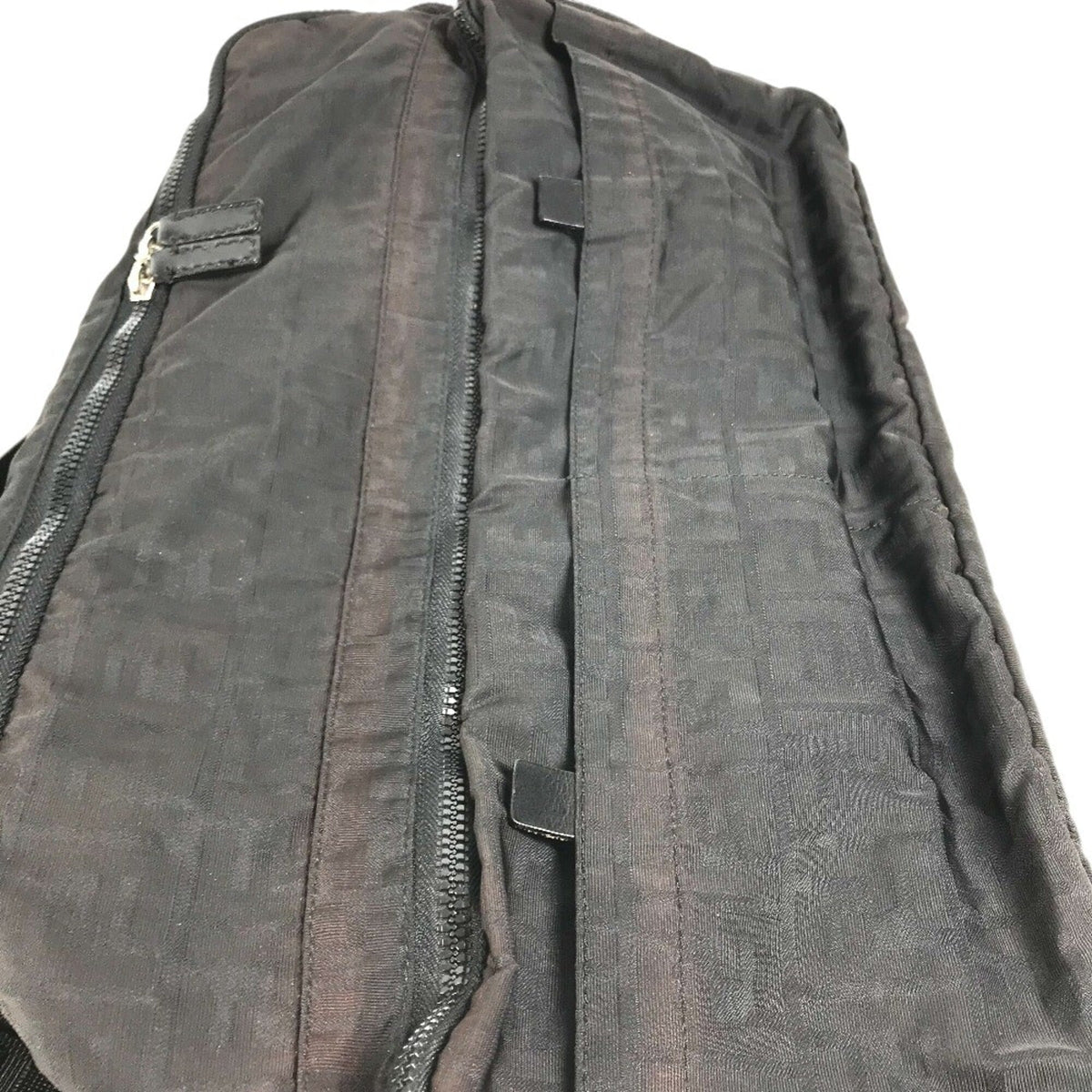 Fendi Zucca Black Nylon Boston Bag (Pre-Owned)