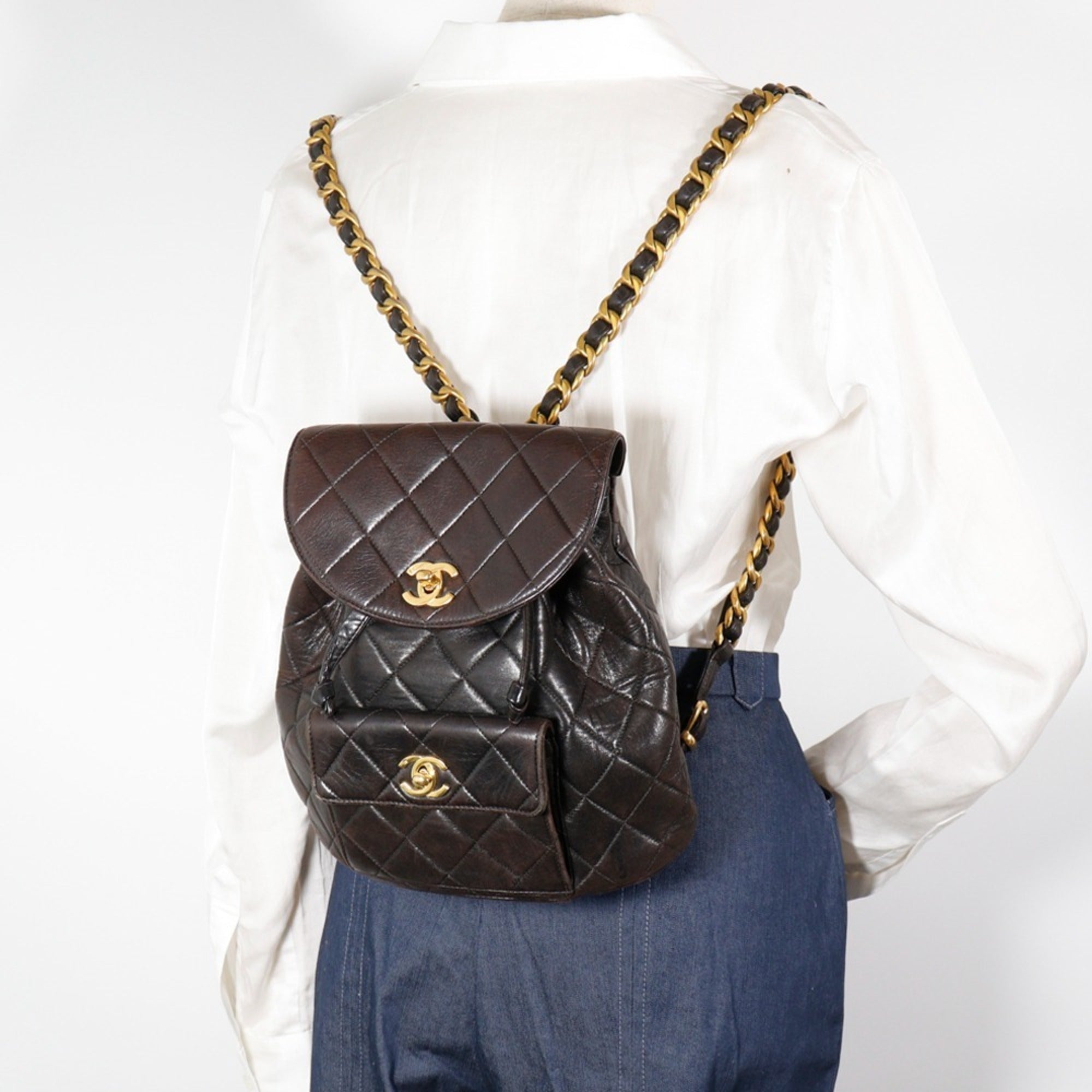 Chanel Black Leather Backpack (Pre-Owned)