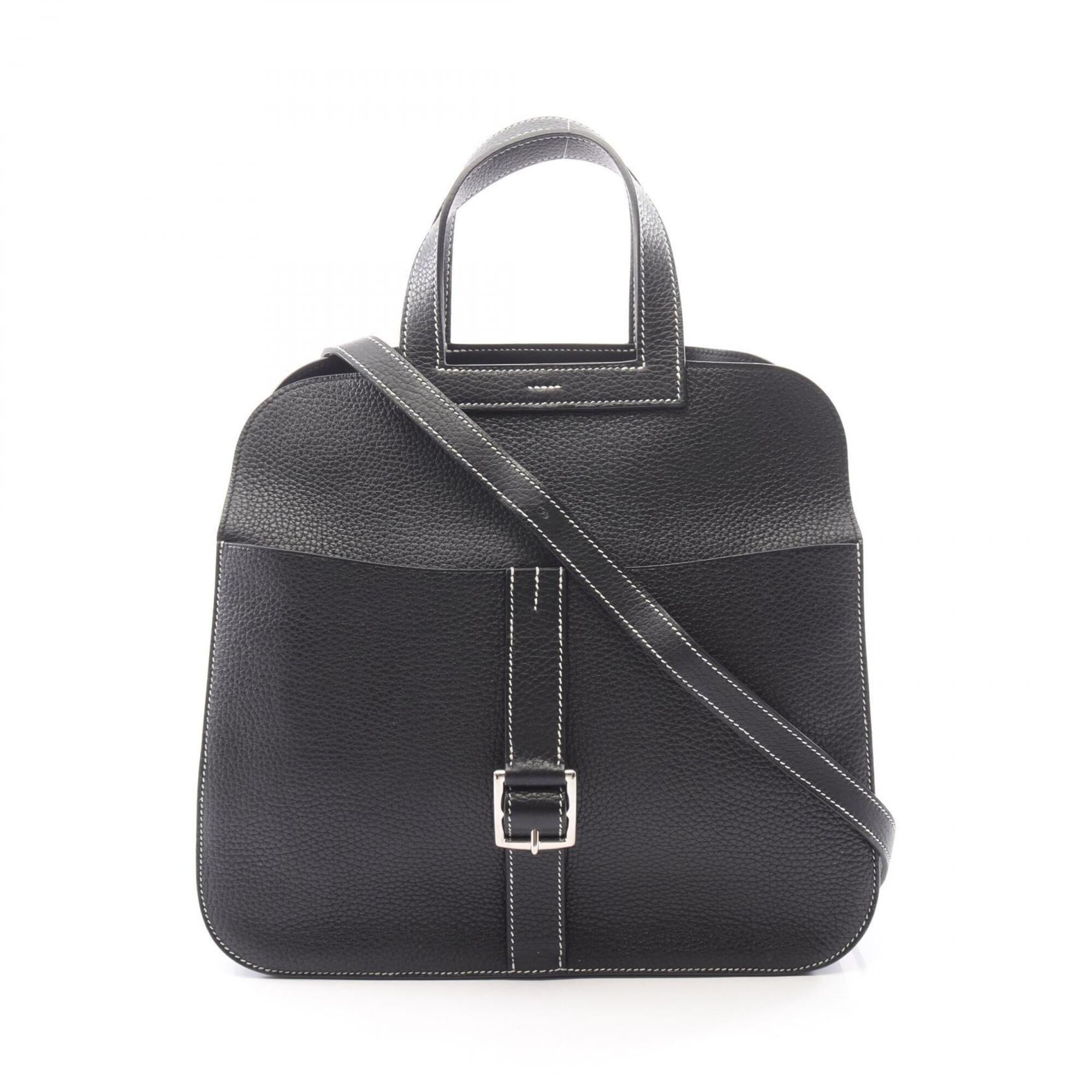 Hermes Black Taurillon Clemence Leather Handbag (Pre-Owned)