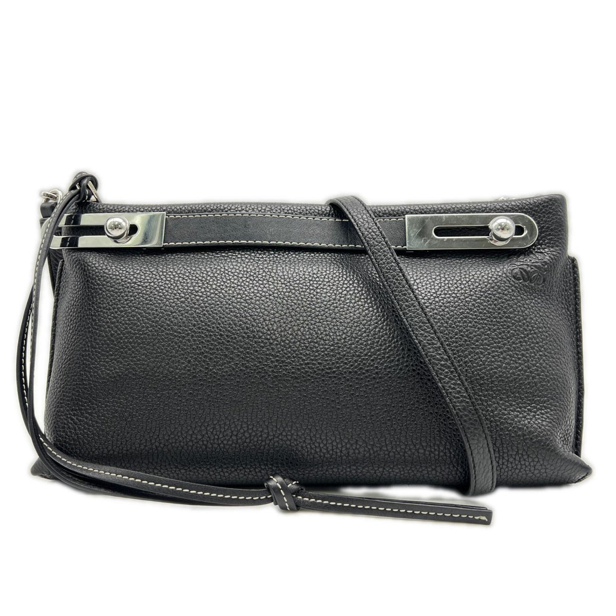 Loewe Black Leather Handbag Shoulder Bag (Pre-Owned)
