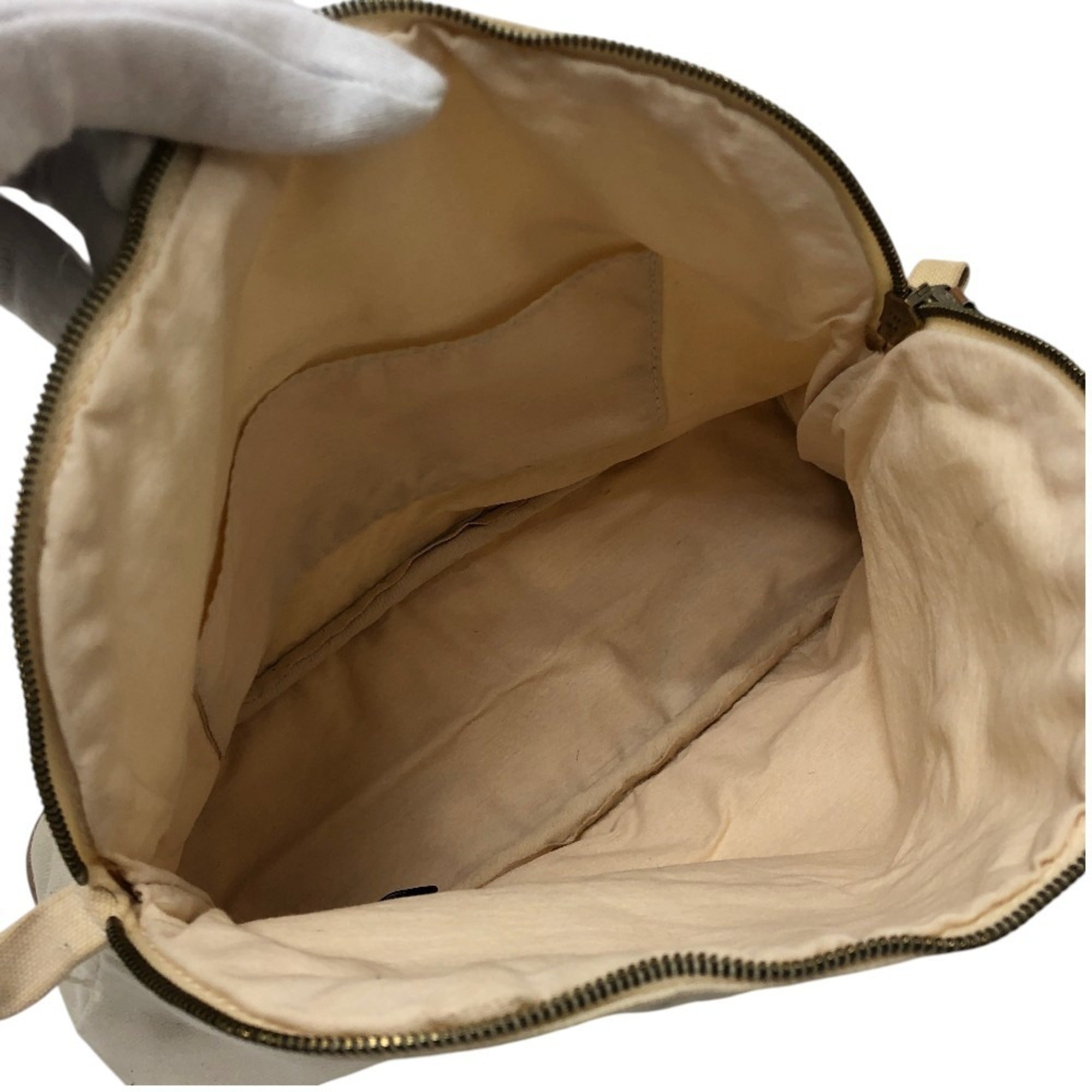Hermes White Canvas Handbag Pouch (Pre-Owned)