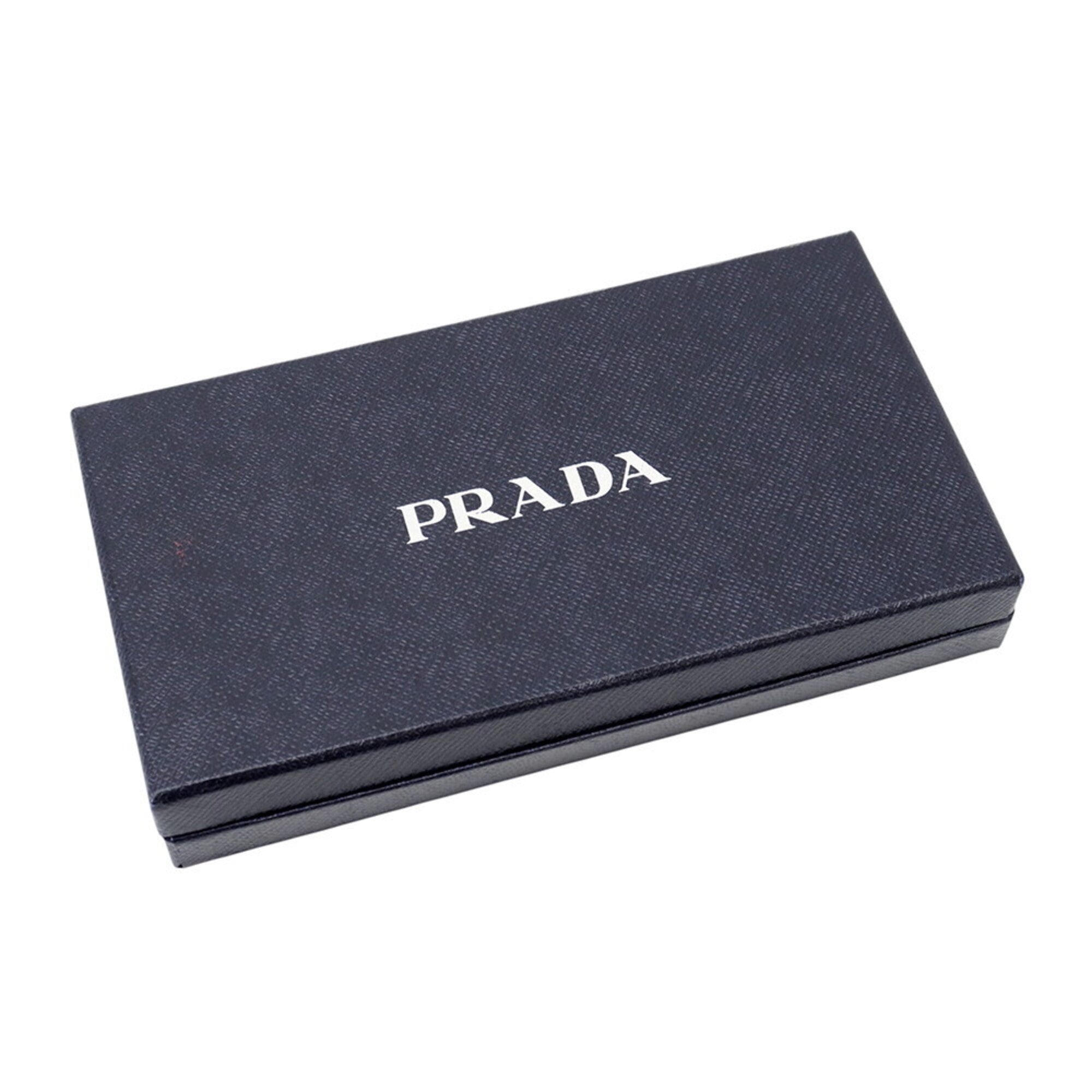 Prada Black Saffiano Triangle Long Wallet (Bi-Fold) (Pre-Owned)