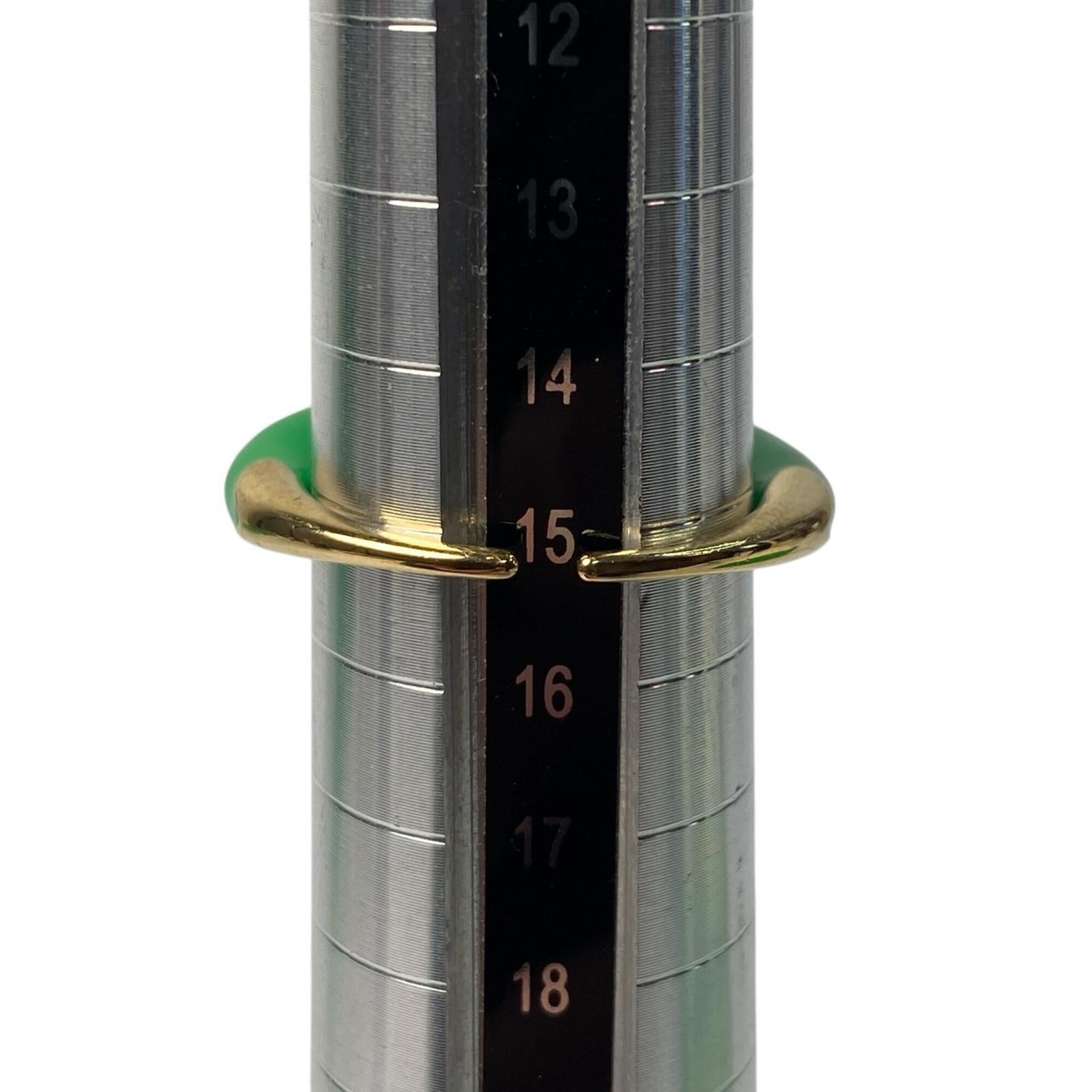 Bottega Veneta Gold Green Silver 925 Band Ring (Pre-Owned)