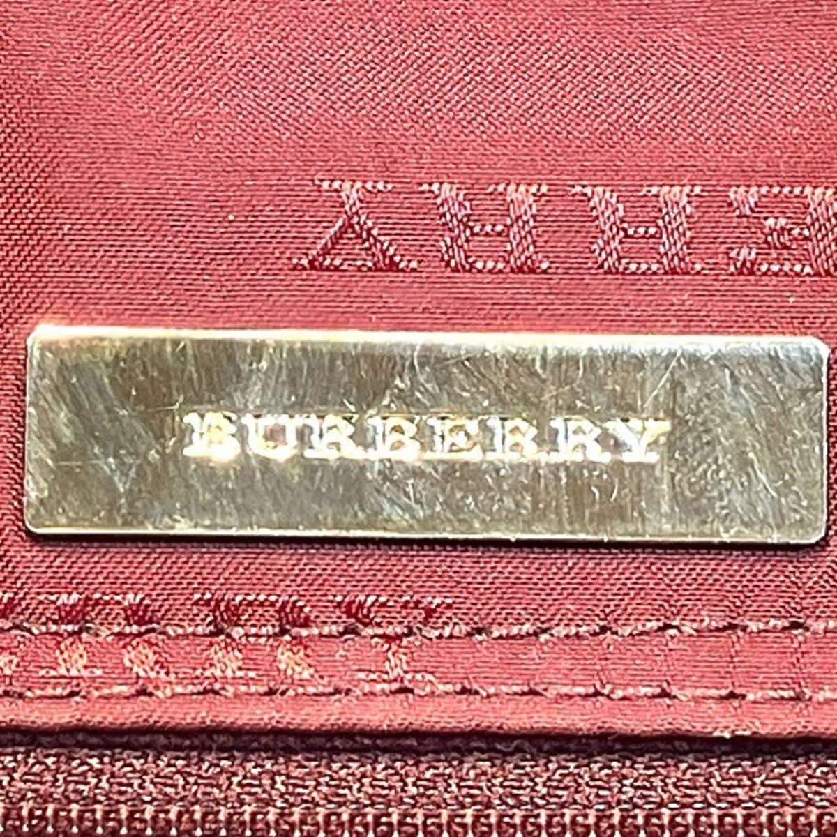 Burberry Beige Bordeaux Canvas Handbag Tote Bag (Pre-Owned)