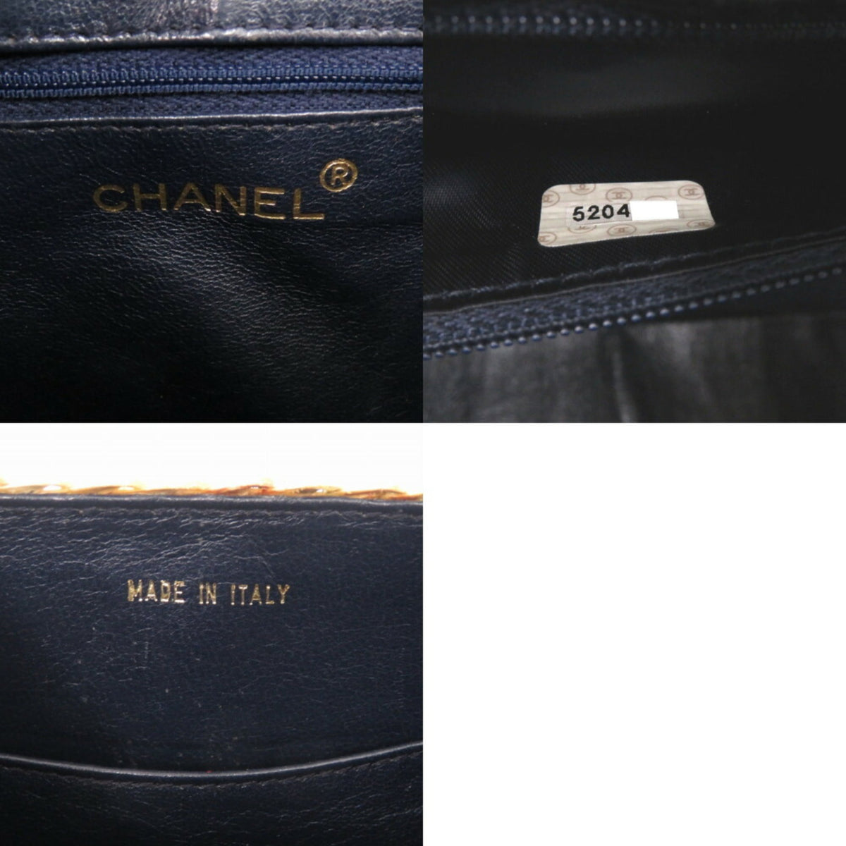 Chanel Navy Straw Leather Shoulder Bag (Pre-Owned)