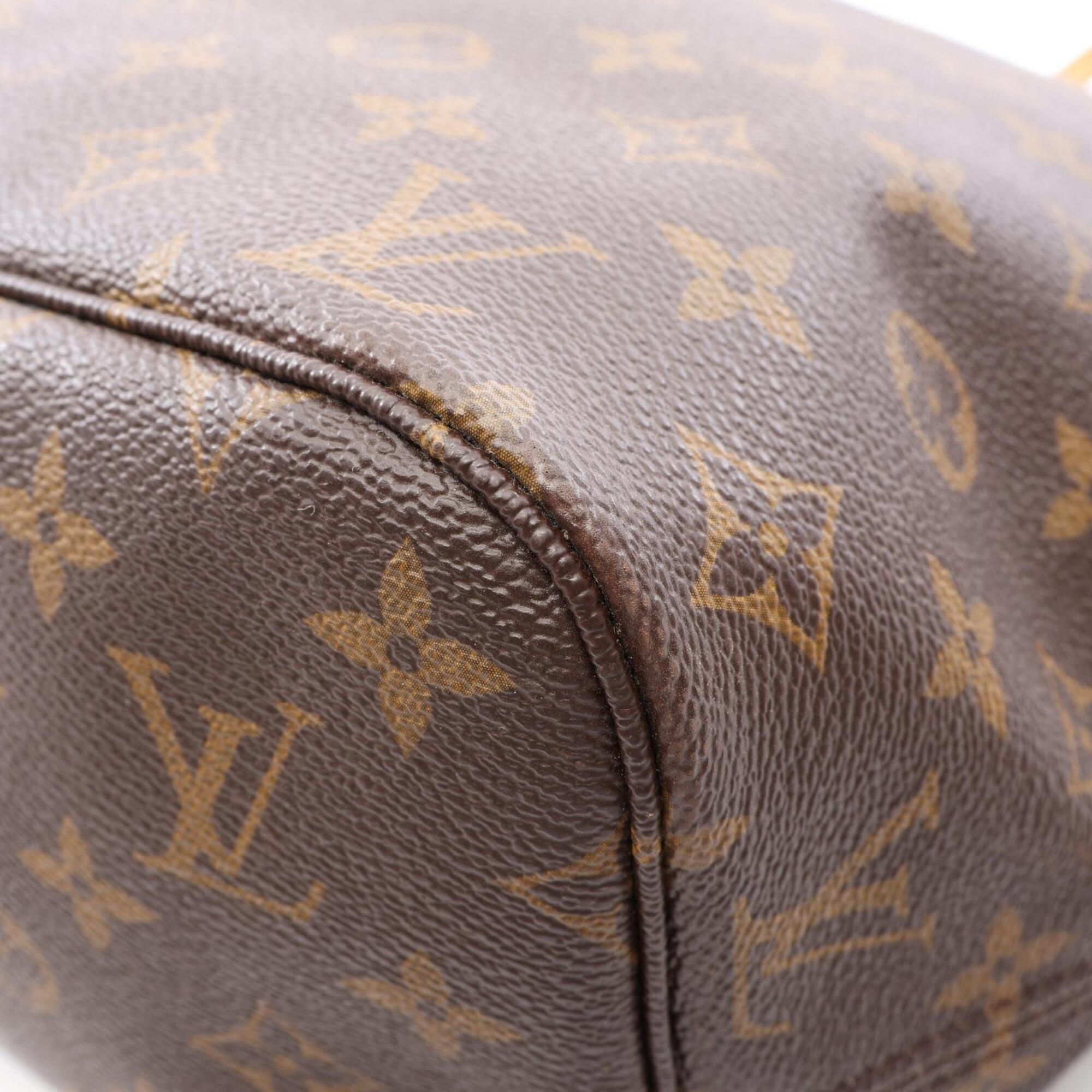 Louis Vuitton Brown Coated Canvas Leather Handbag Tote Bag (Pre-Owned)