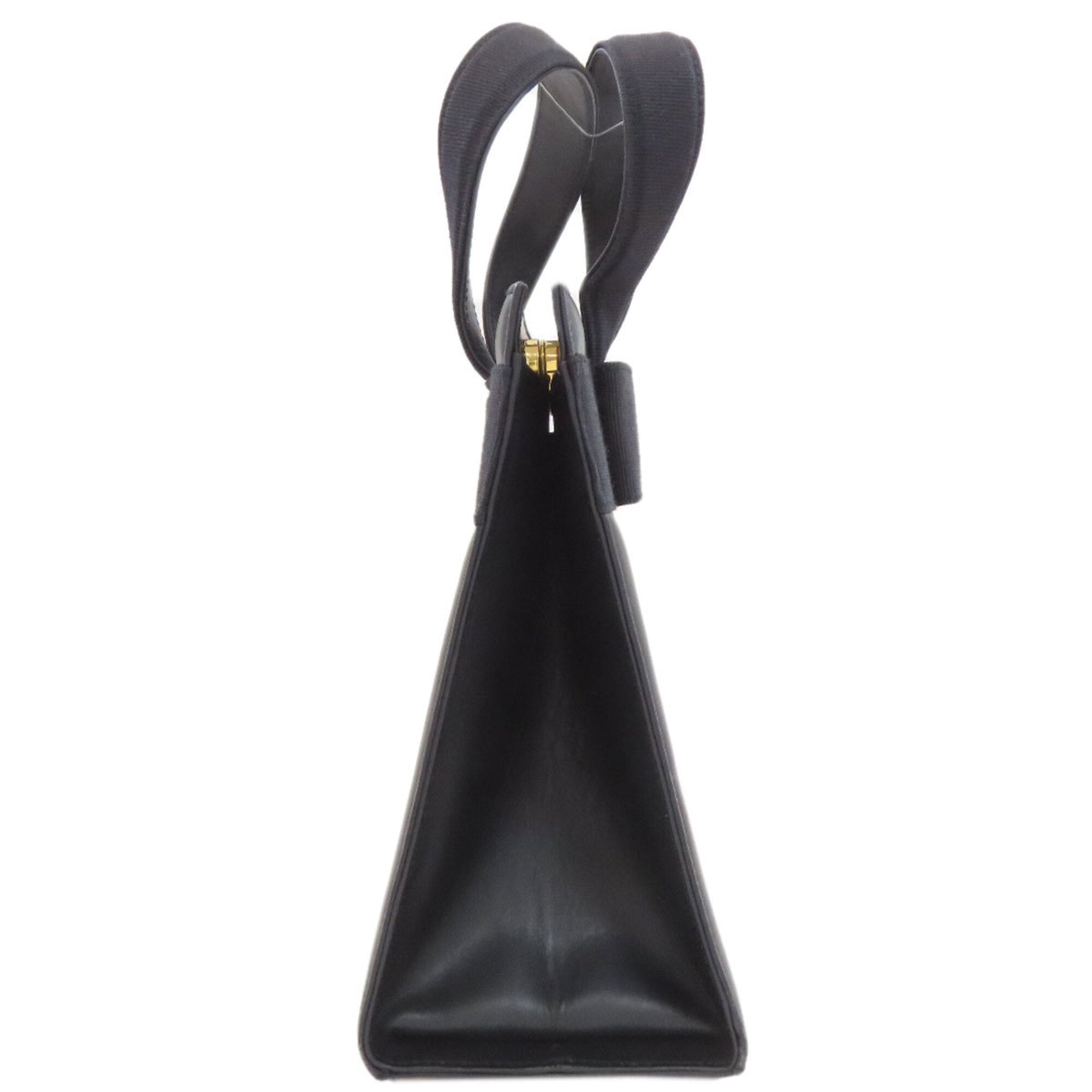 Salvatore Ferragamo Navy Black Leather Handbag (Pre-Owned)