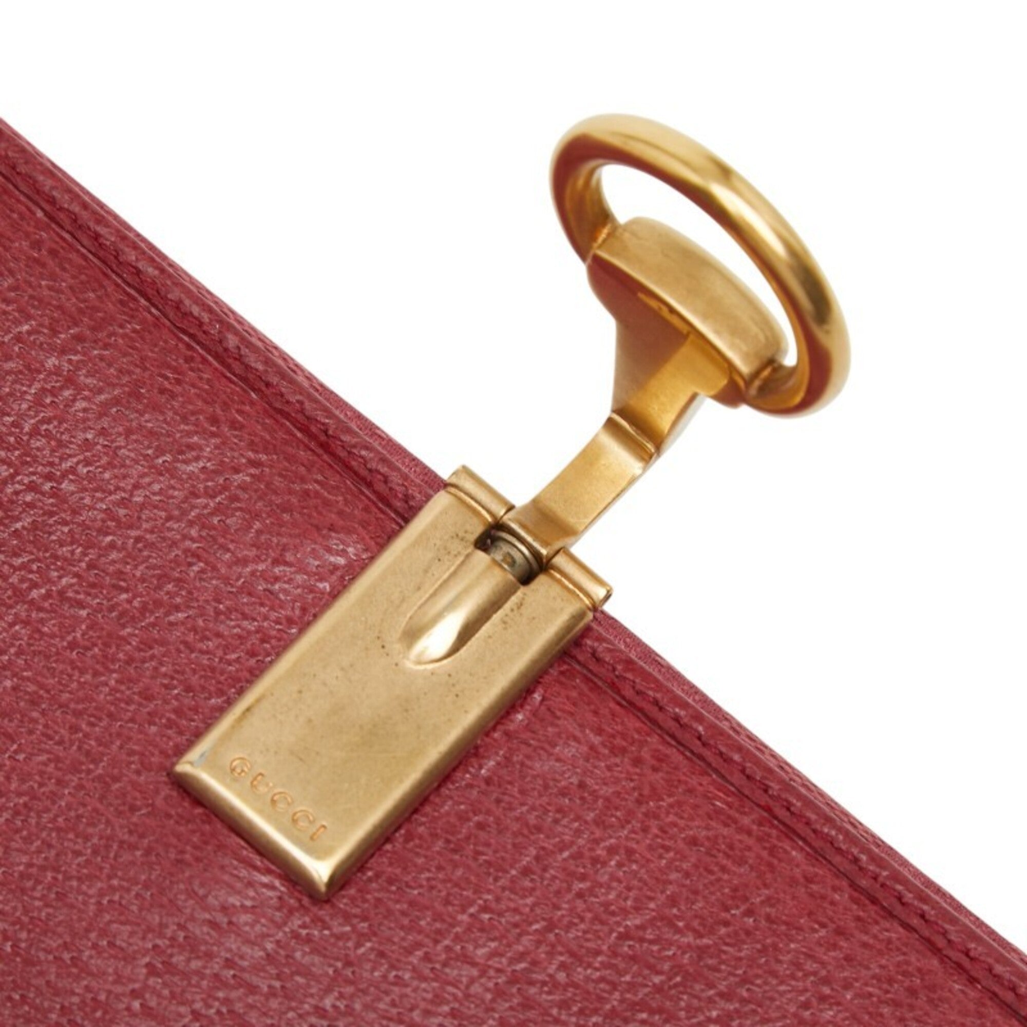 Gucci Pink Red Color Canvas Leather Long Wallet (Bi-Fold) (Pre-Owned)